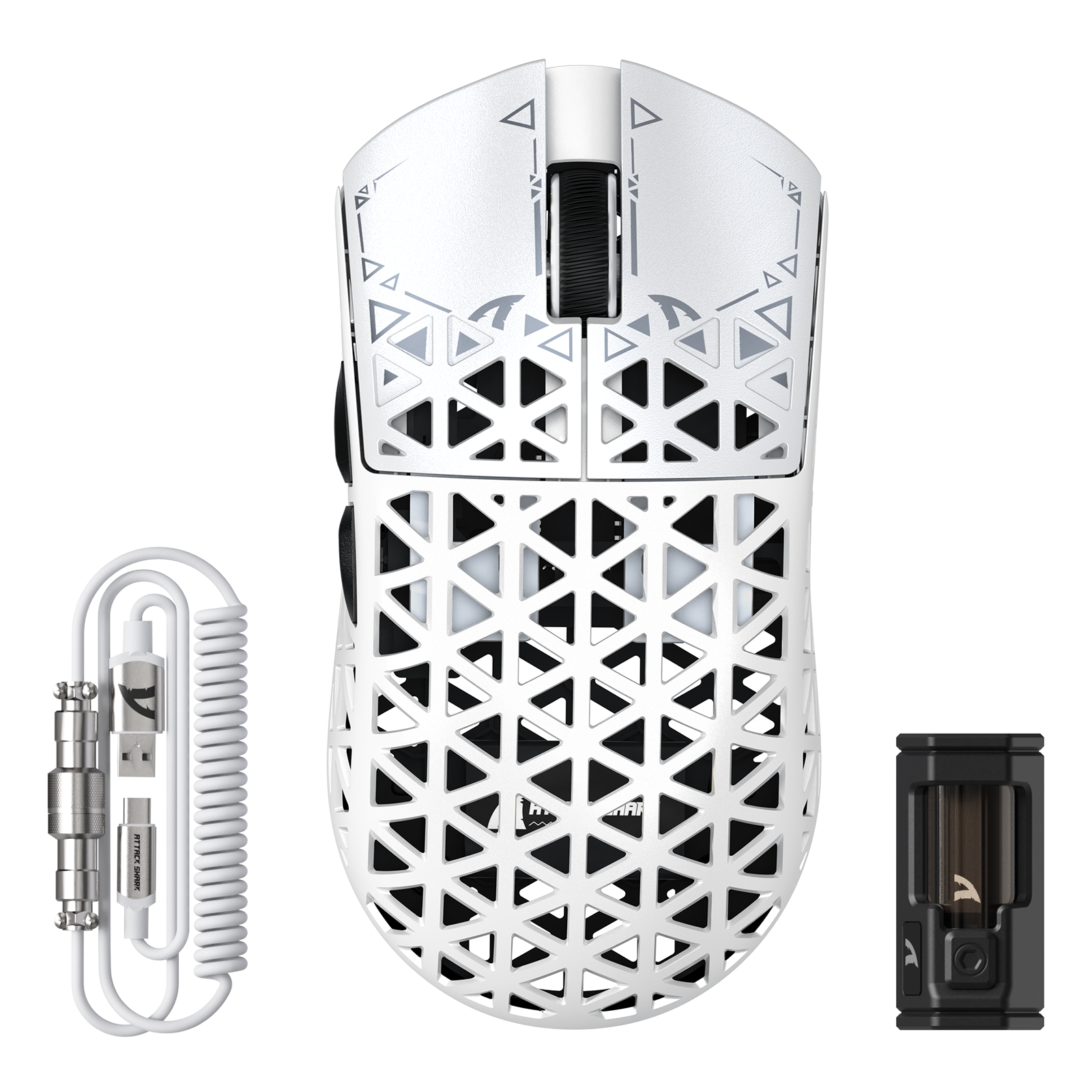 ATTACK SHARK R5 Ultra Carbon Fiber Wireless 8K PAW3950MAX Gaming Mouse with 8K Coiled Cable