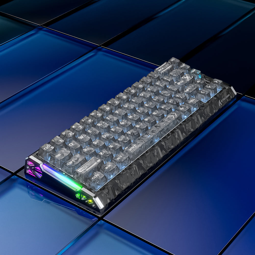ATTACK SHARK R68 HE Carbon Fiber Wired Rapid Trigger Magnetic Switch Keyboard With C01 Ultra RGB Coiled Cable