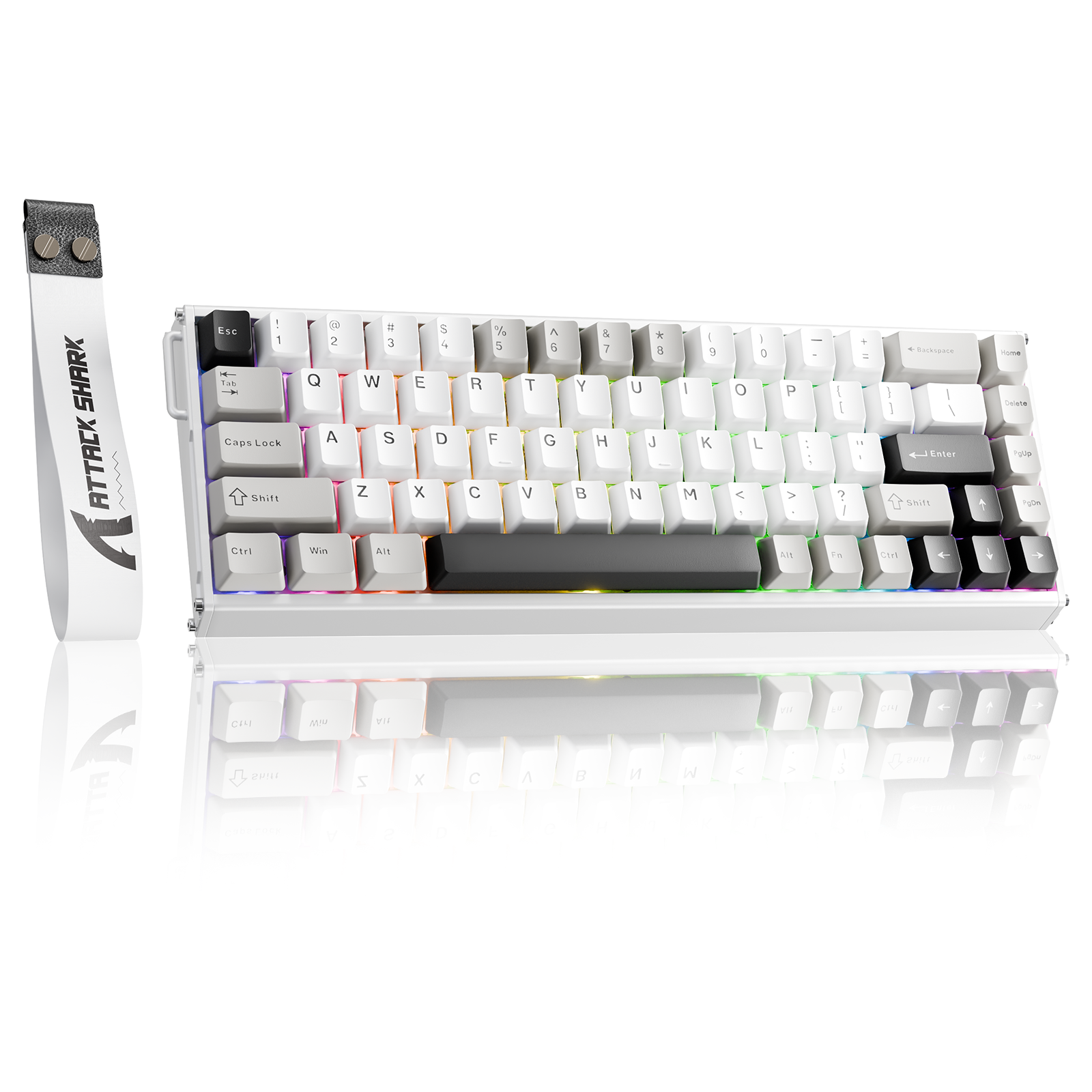 ATTACK SHARK X68MAX HE White Aluminum Keyboard, 60% layout, RGB backlighting, magnetic switch, gaming gear