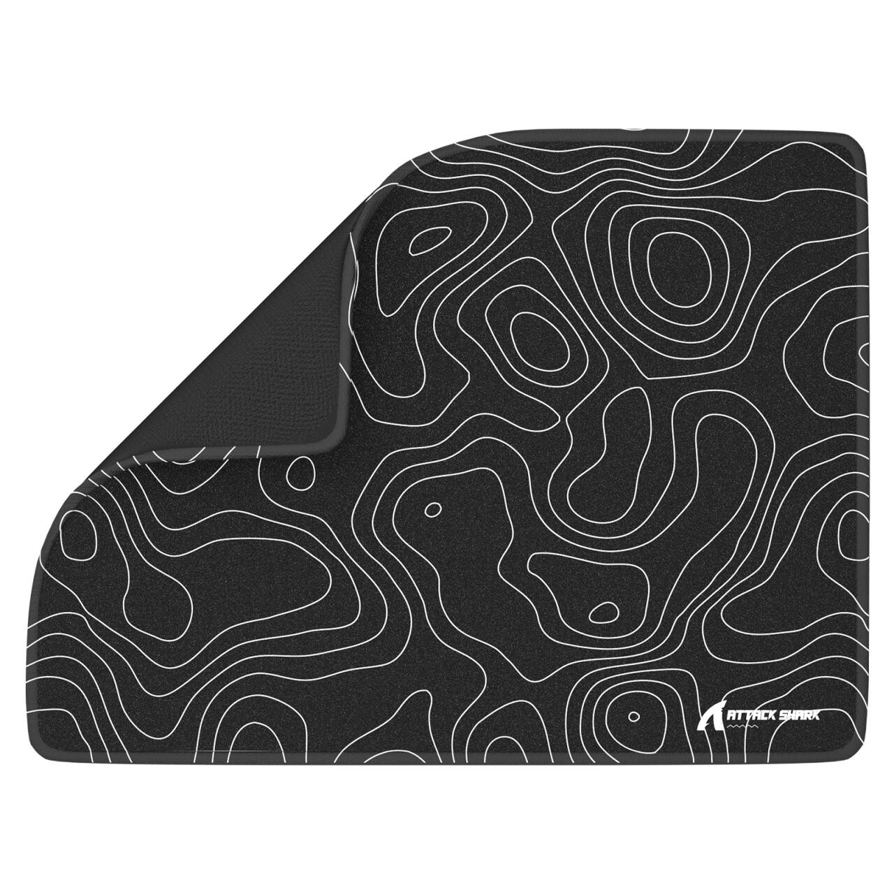 ATTACK SHARK CM02SE eSport mousepad, black with topographic lines.