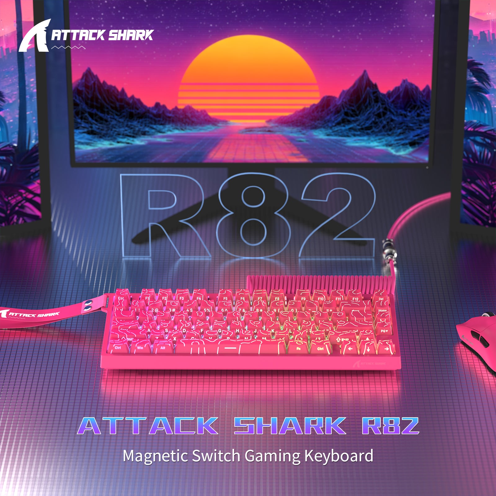 ATTACK SHARK R82 HE Kabelgebundene 75% Gaming-Tastatur mit C01ULTRA LED-Kabel
