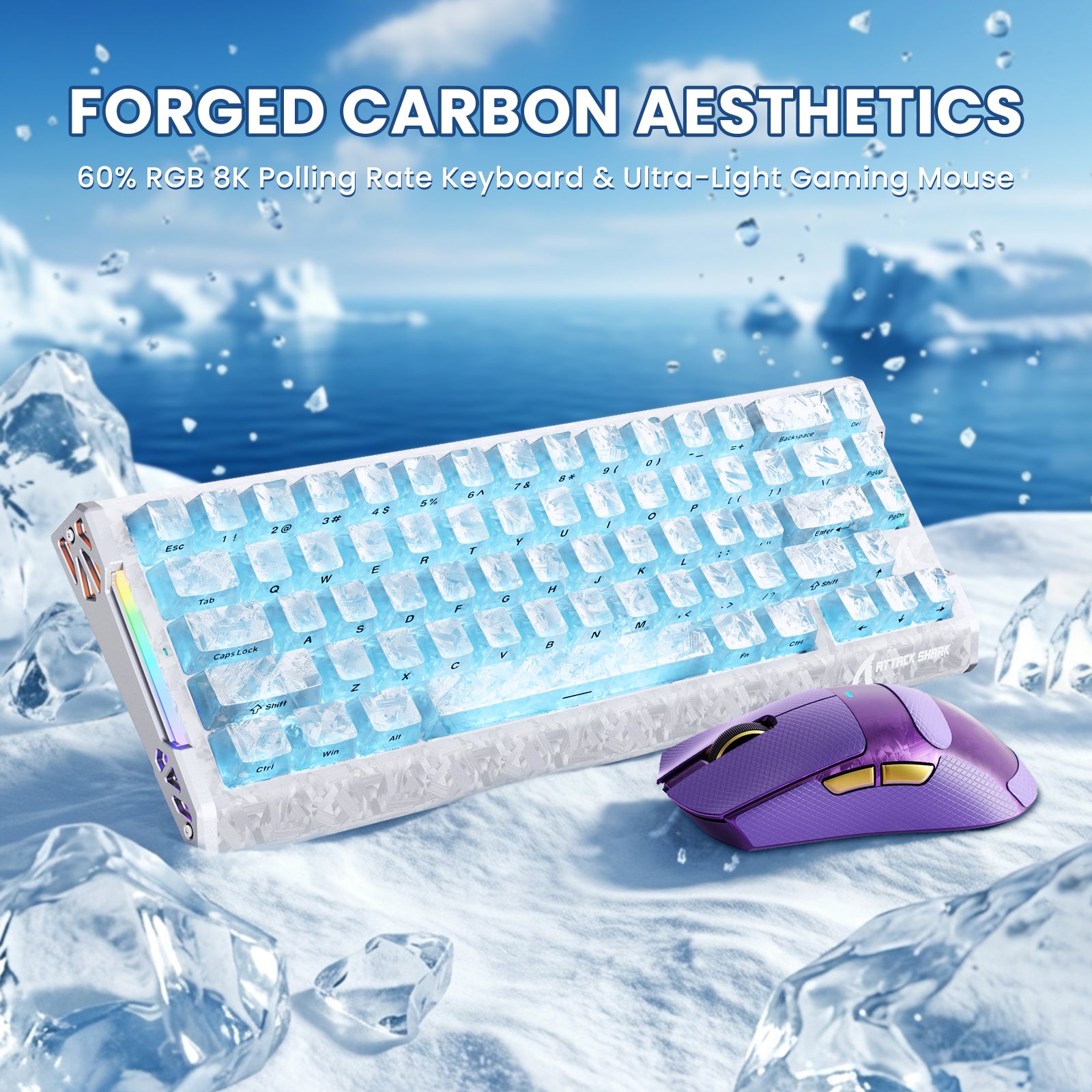 ATTACK SHARK R68 HE & X11 ULTRA Carbon Fiber Gaming-Bundle mit C01 ULTRA Spiralkabel