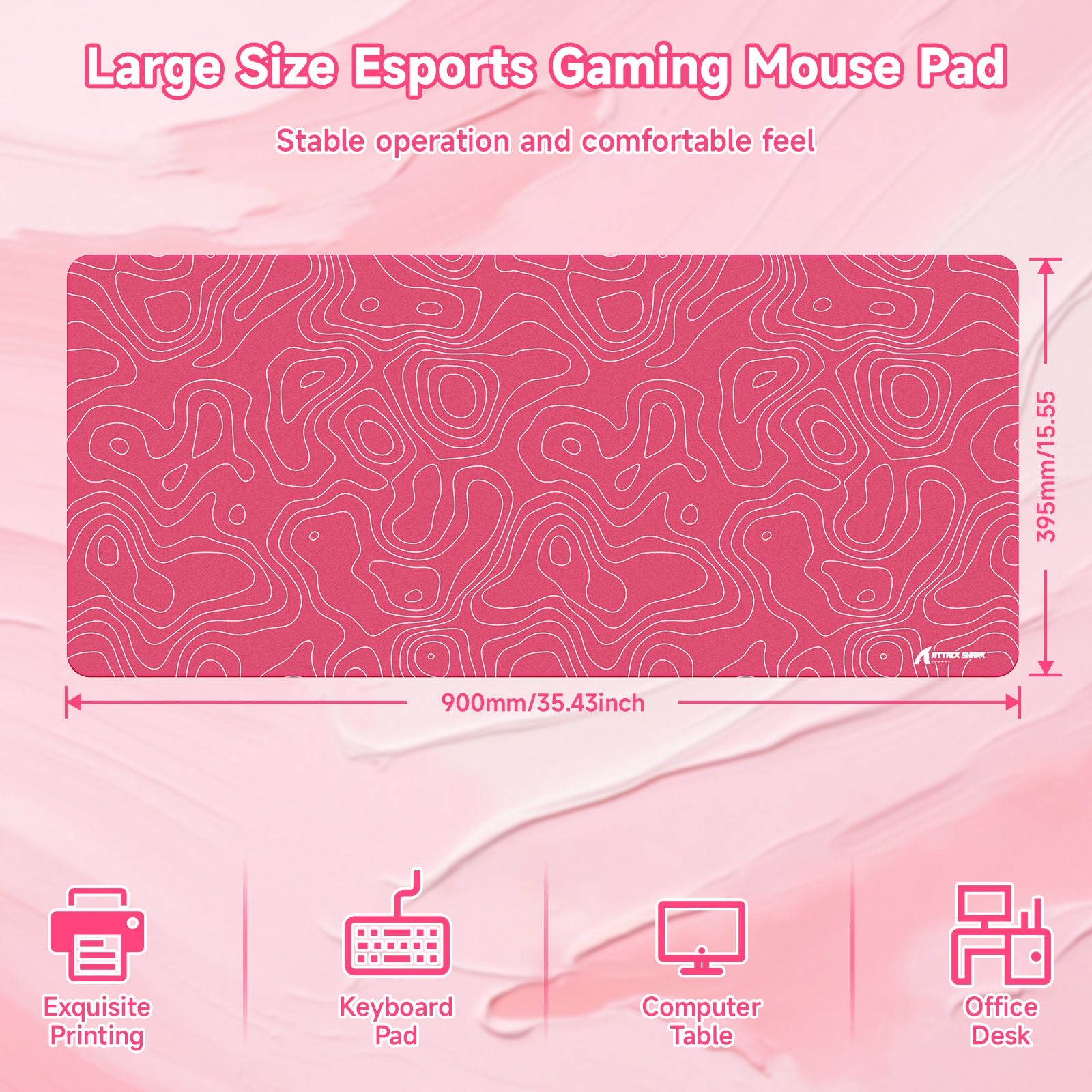 ATTACK SHARK CM02PRO eSport Gaming-Mauspad (900x400x4 MM)