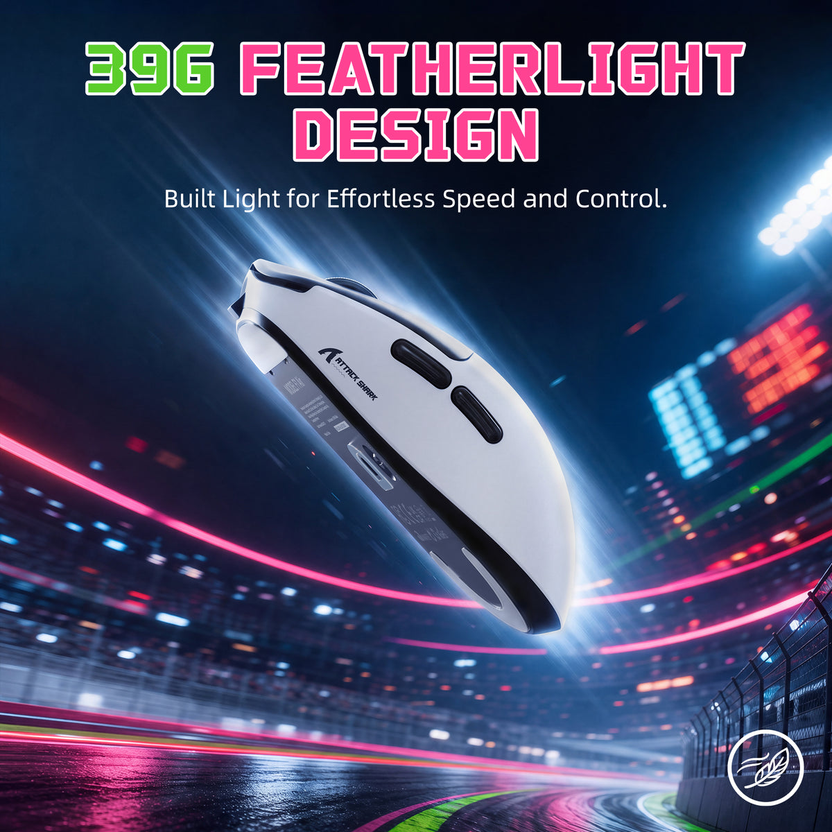 ATTACK SHARK F1 AIR 39g kabellose Gaming-Maus mit PAW3955MAX und C06 Ultra-Kabel