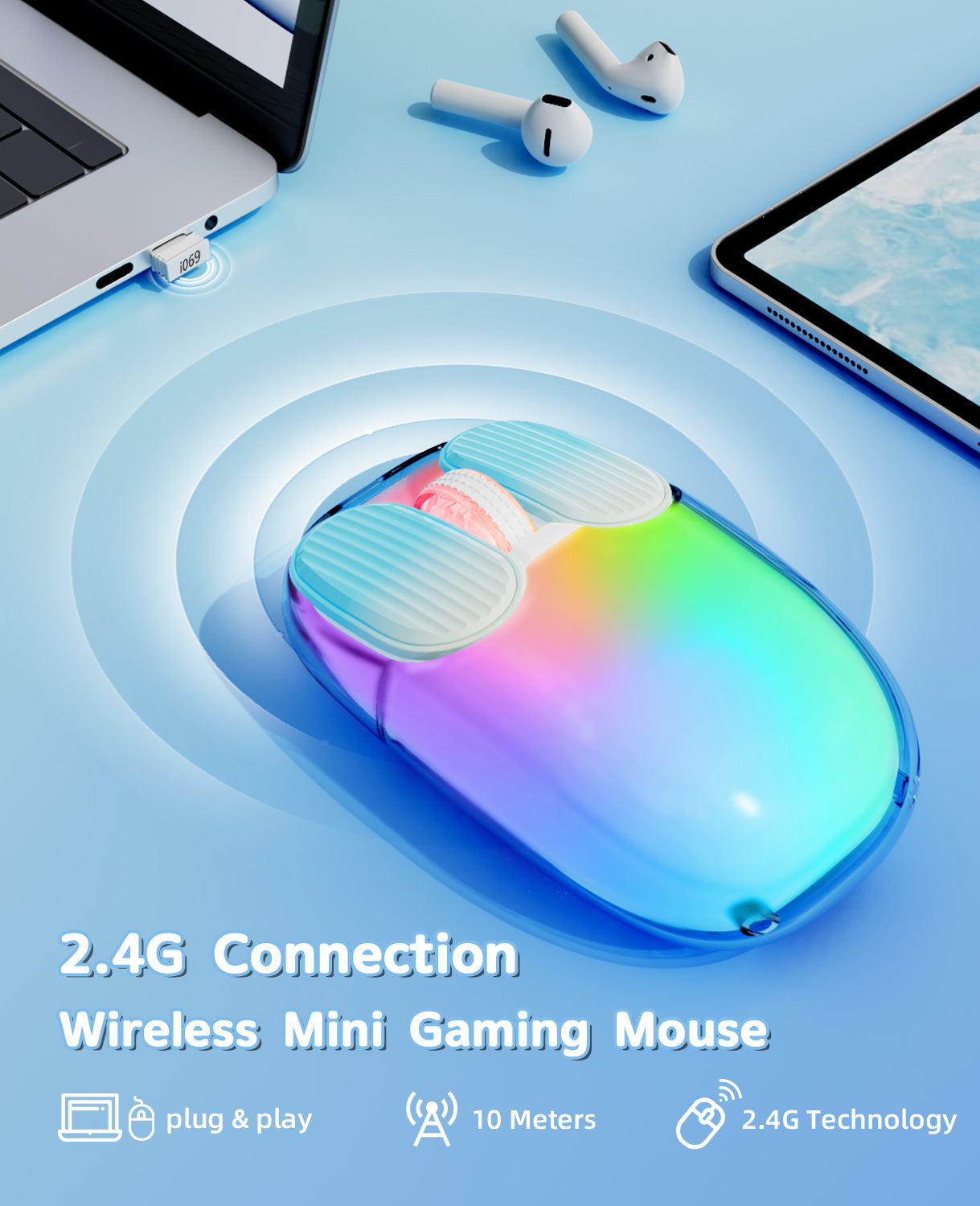 ATTACK SHARK x AJAZZ I069 Mini Wireless Bluetooth Cute Silent Mouse