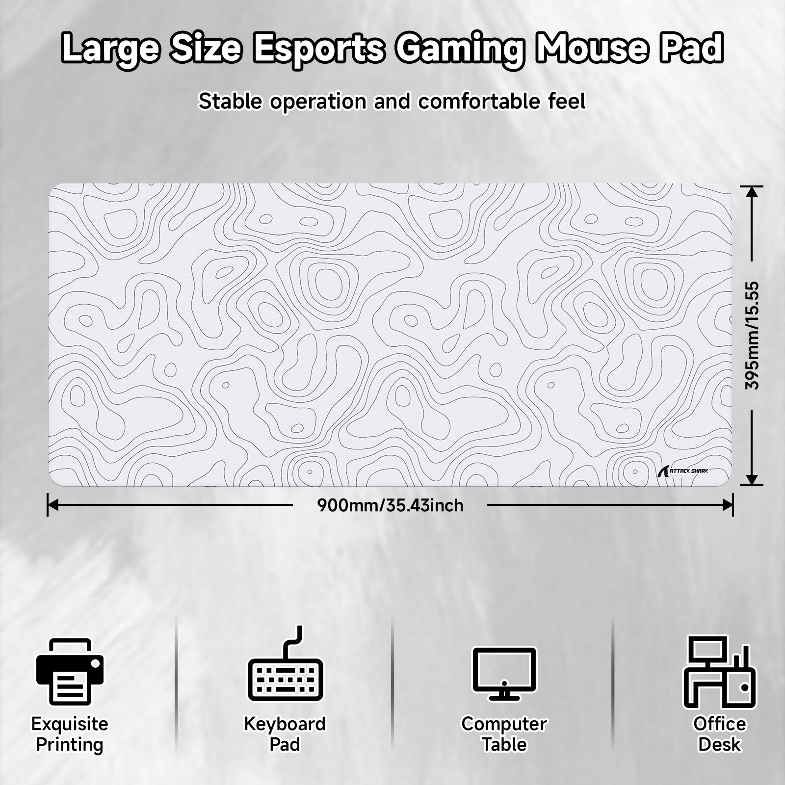 ATTACK SHARK CM02PRO eSport Gaming-Mauspad (900x400x4 MM)