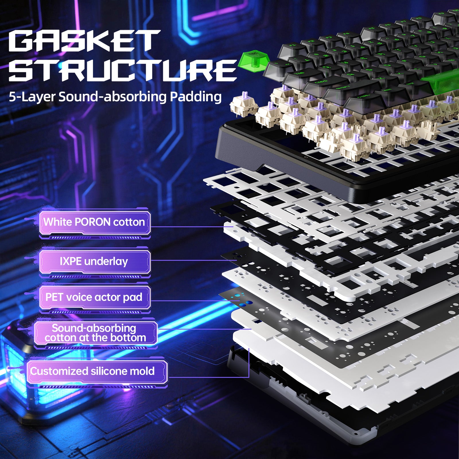 ATTACK SHARK X87 ULTRA Kabellose Gaming-Tastatur mit 8KHz-Empfänger und RGB-Spiralkabel