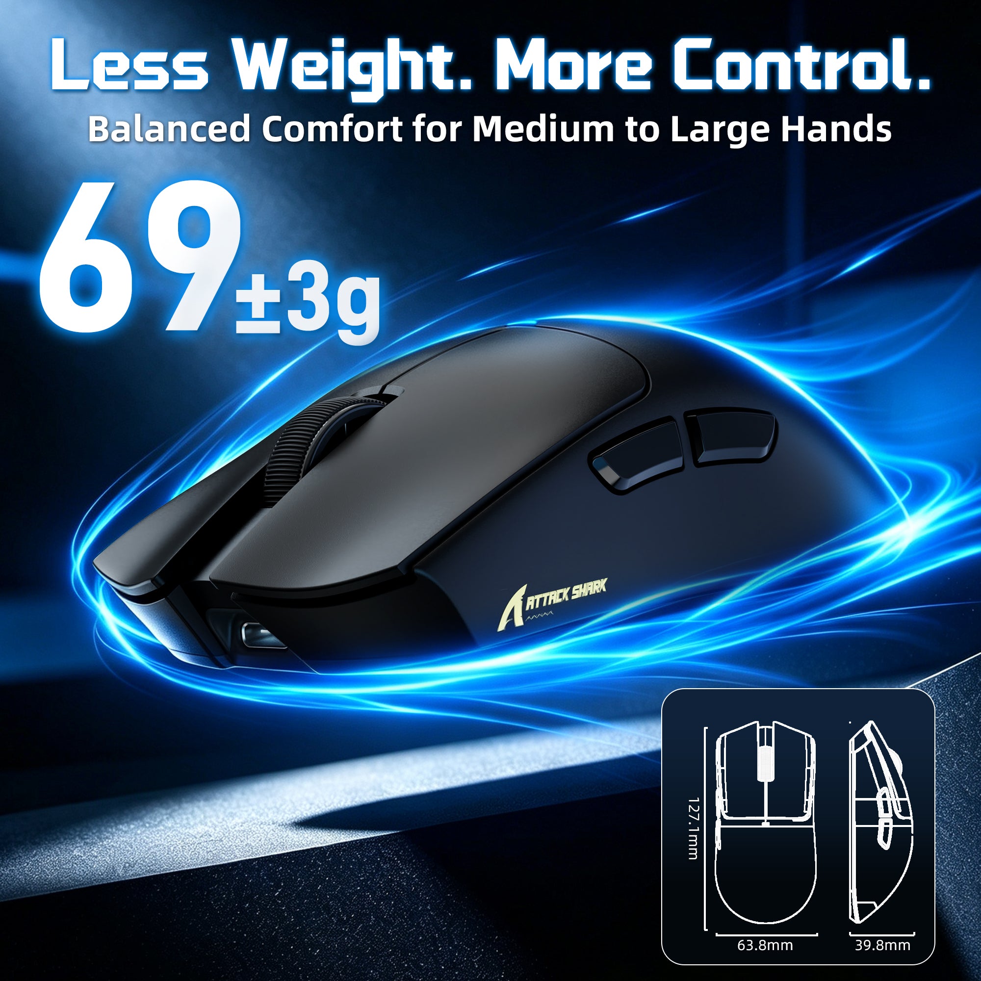 ATTACK SHARK X11 PRO V2 kabellose Gaming-Maus mit TFT-Display und Ladestation