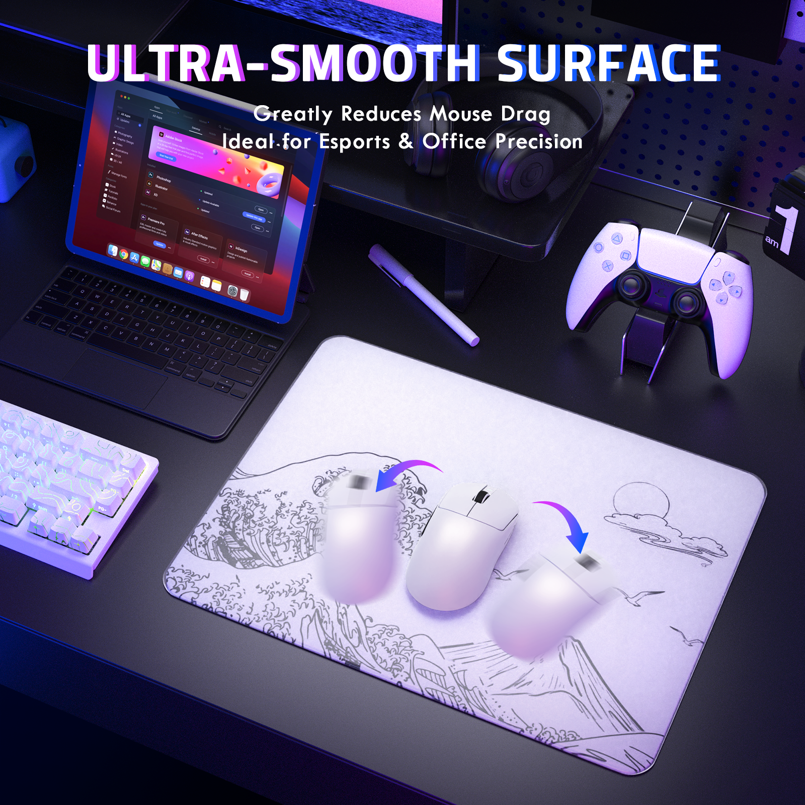 ATTACK SHARK CM05 Gehärtete Glas Gaming-Mausmatte
