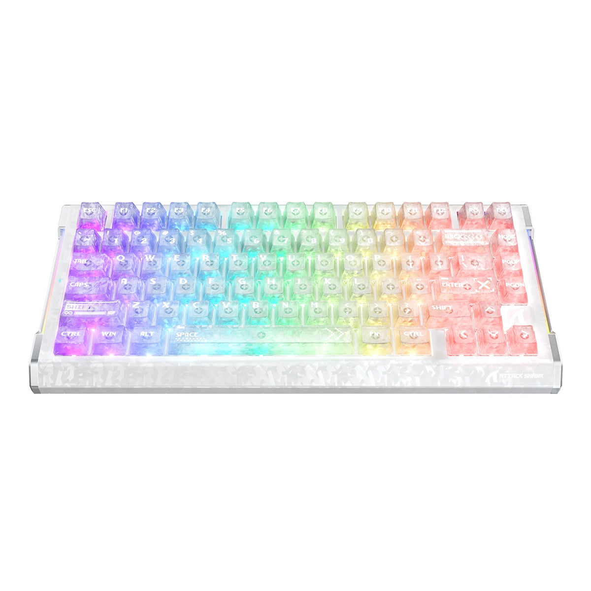 ATTACK SHARK R86 HE Carbonfaser-Gaming-Tastatur mit magnetischen Schaltern, Rapid Trigger, Kabelanschluss und C01 ULTRA RGB-Spiralkabel