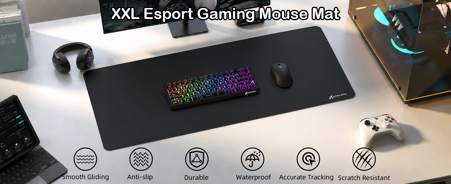 ATTACK SHARK CM02PRO eSport Gaming-Mauspad (900x400x4 MM)