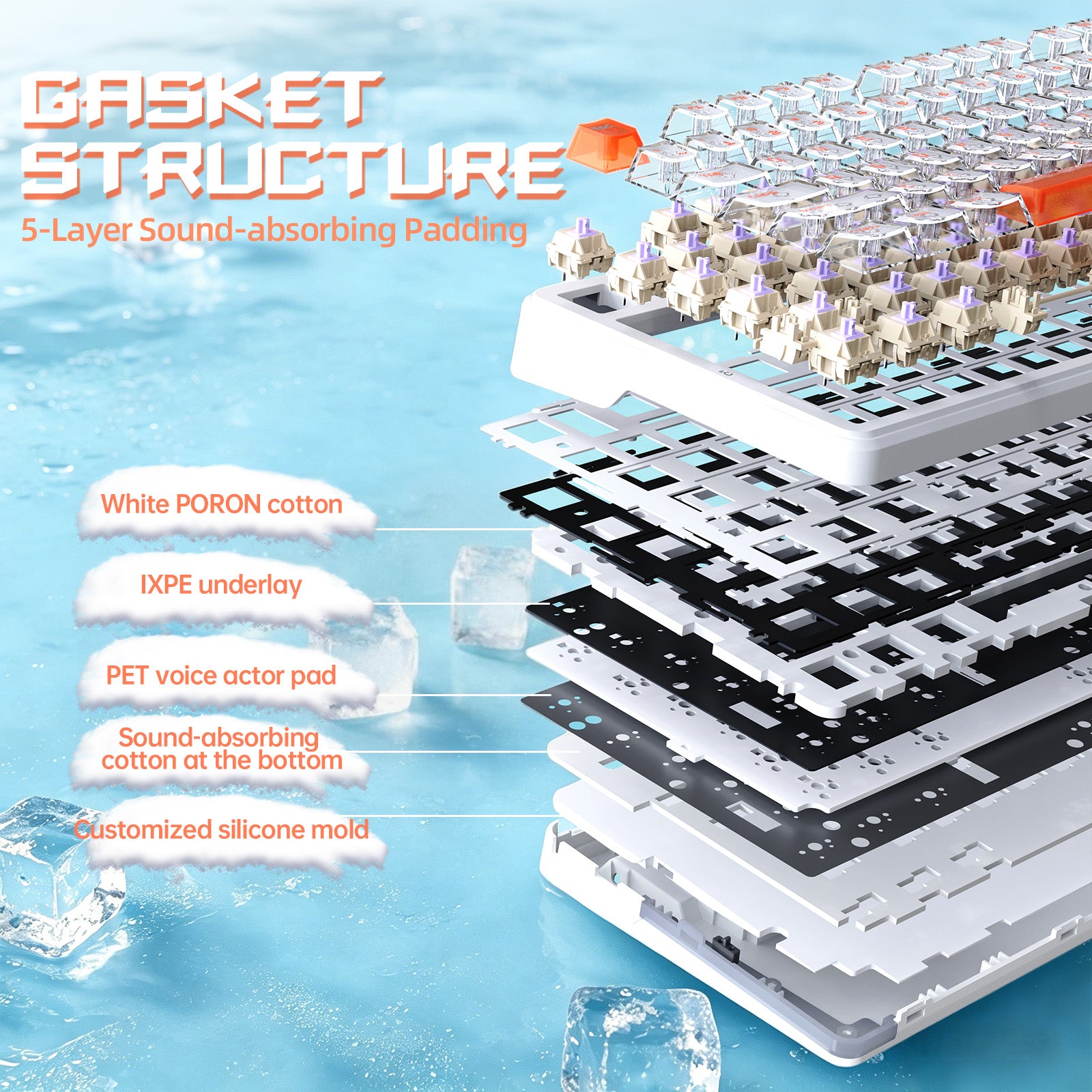 ATTACK SHARK X87 ULTRA Kabellose Gaming-Tastatur mit 8KHz-Empfänger und RGB-Spiralkabel