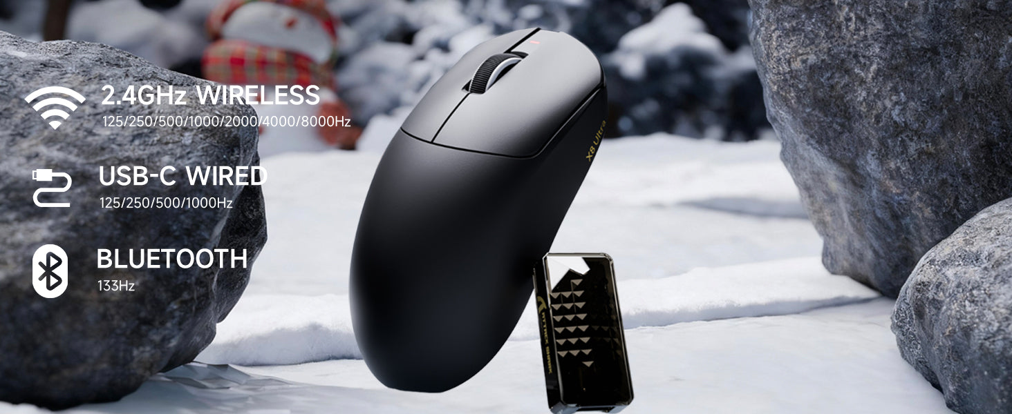 ATTACK SHARK X8 Ultra 8KHz Kabellose Gaming-Maus mit C06 Ultra Kabel
