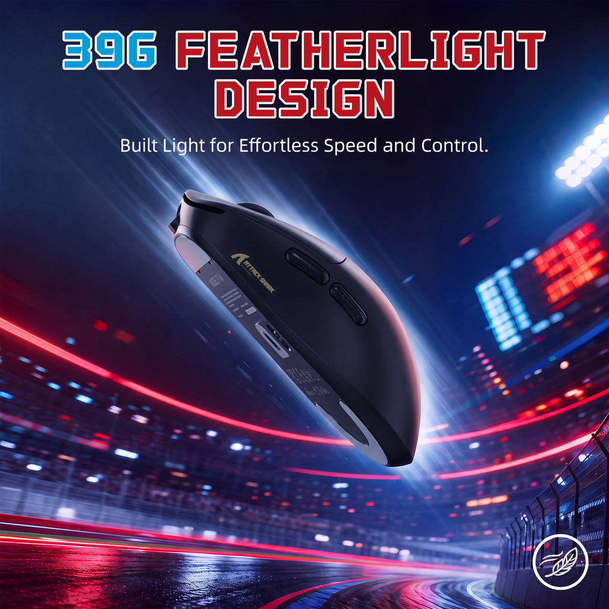 ATTACK SHARK F1 AIR 39g kabellose Gaming-Maus mit PAW3955MAX und C06 Ultra-Kabel