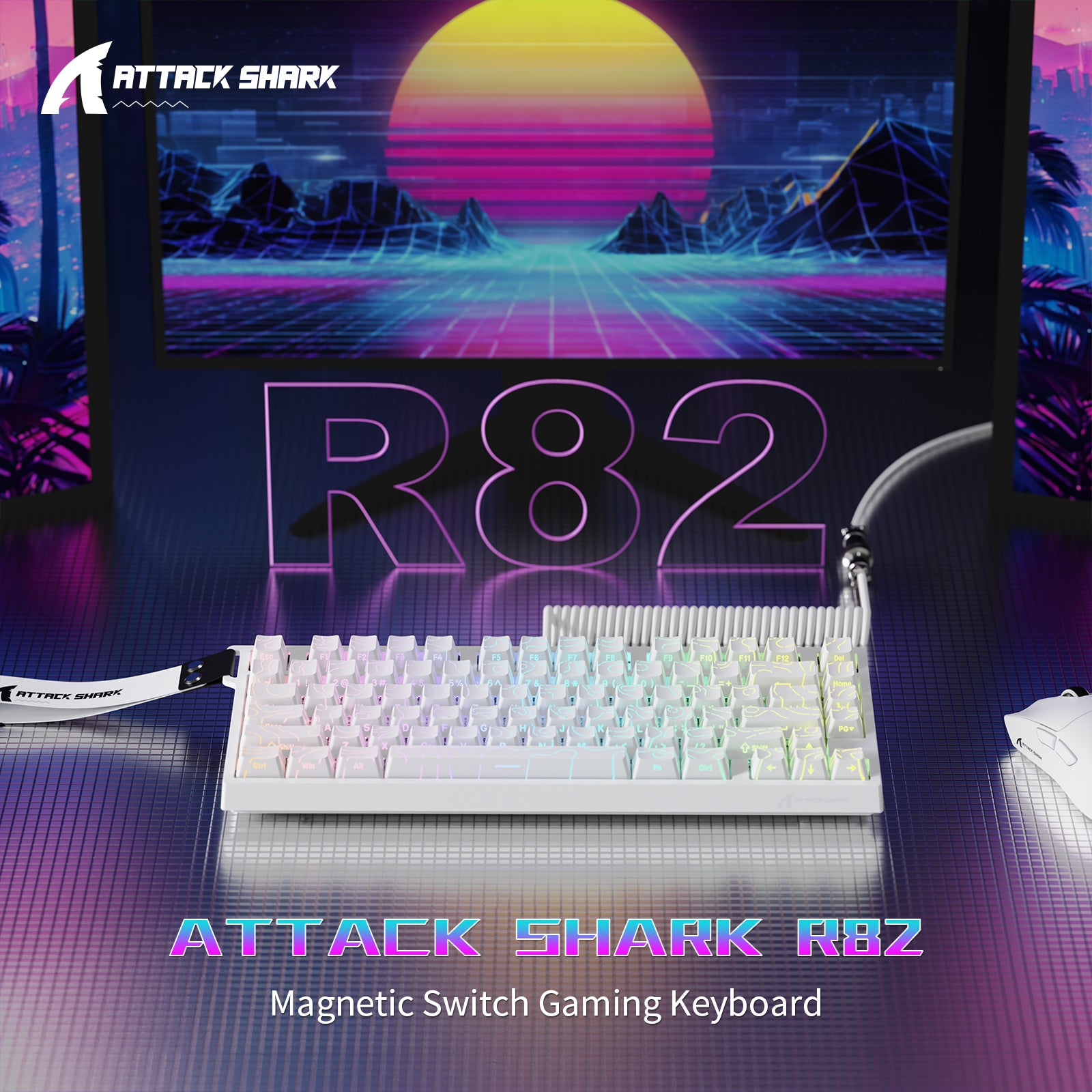 ATTACK SHARK R82 HE Kabelgebundene 75% Gaming-Tastatur mit C01ULTRA LED-Kabel
