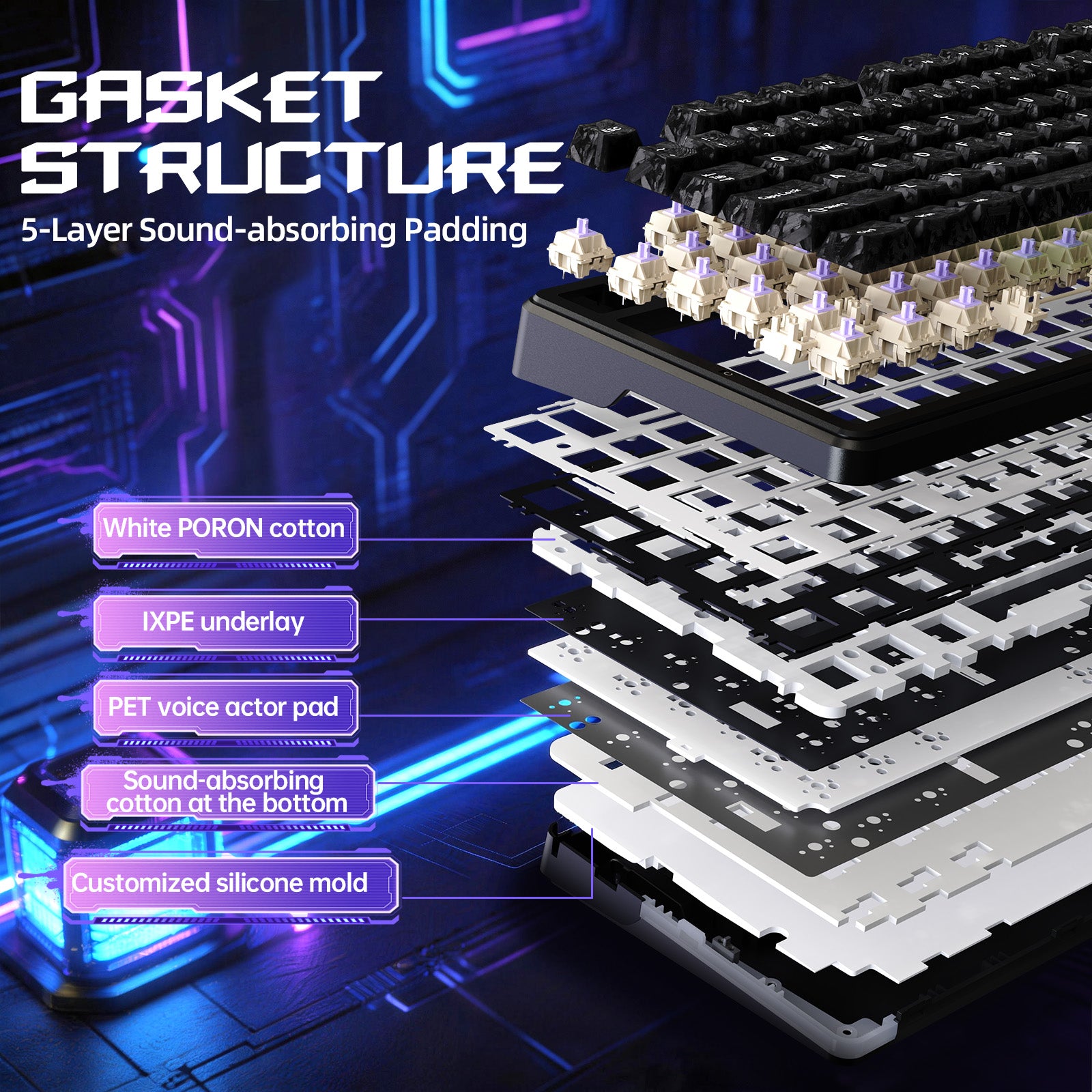 ATTACK SHARK X87 ULTRA Kabellose Gaming-Tastatur mit 8KHz-Empfänger und RGB-Spiralkabel