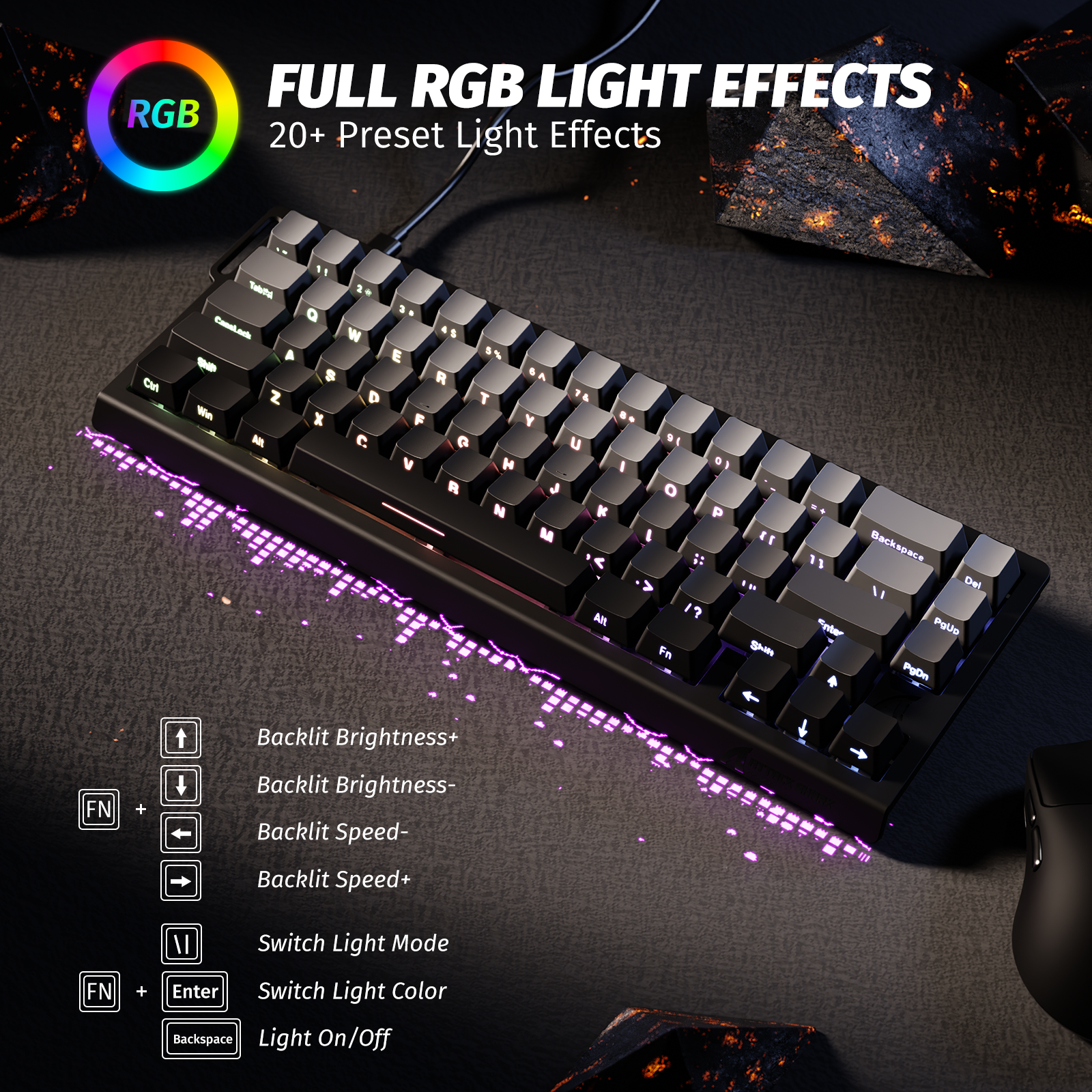 ATTACK SHARK X68 HE Rapid Trigger Keyboard Magnetic Switch