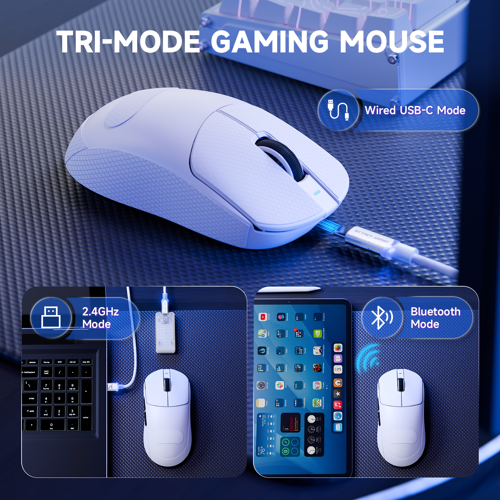 ATTACK SHARK X8PRO Ultraleichte kabellose Gaming-Maus & C06ULTRA-Kabel
