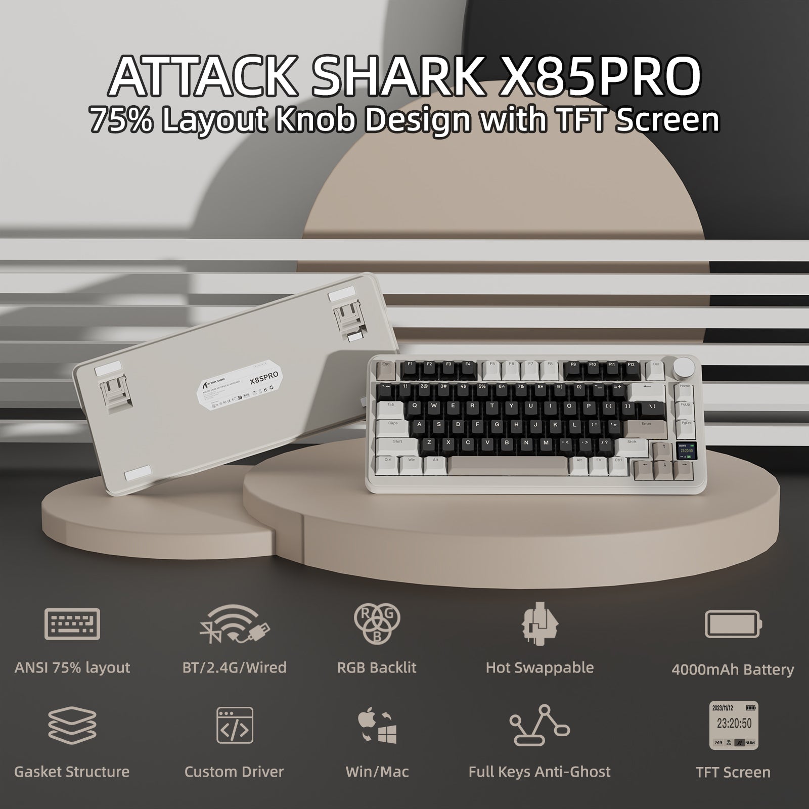 ATTACK SHARK X85PRO Tri-mode Gasket Mechanical Keyboard