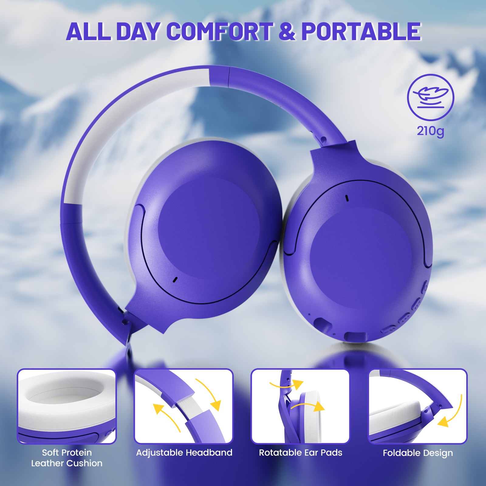 ATTACK SHARK G300 ANC Foldable Ultra-Light Dual-Mode Headphones