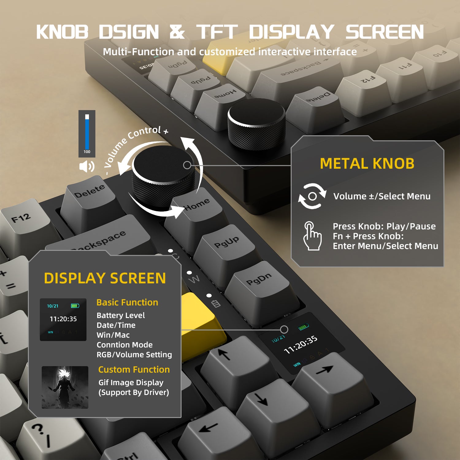 ATTACK SHARK x AJAZZ AK820 Pro Mechanische Tastatur mit Tri-Mode-Dichtung