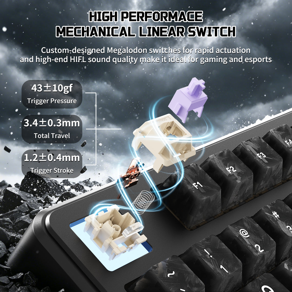 ATTACK SHARK X87 ULTRA Kabellose mechanische Tastatur mit 8K Wireless-Empfänger