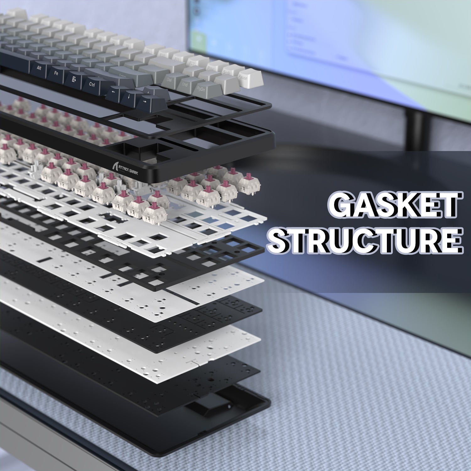 ATTACK SHARK X87 Tri-mode Gasket Mechanical Keyboard