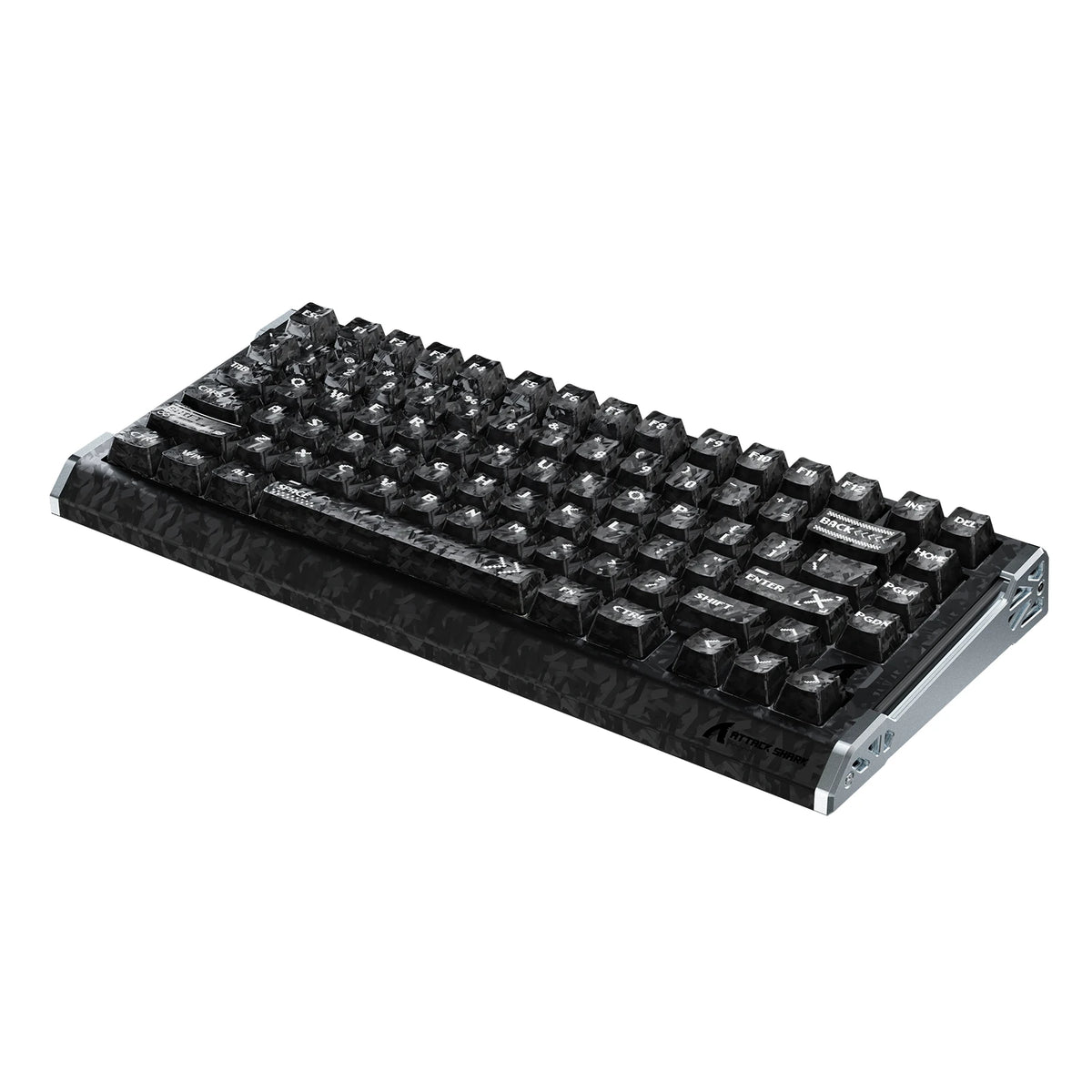 ATTACK SHARK R86 HE Carbonfaser-Gaming-Tastatur mit magnetischen Schaltern, Rapid Trigger, Kabelanschluss und C01 ULTRA RGB-Spiralkabel