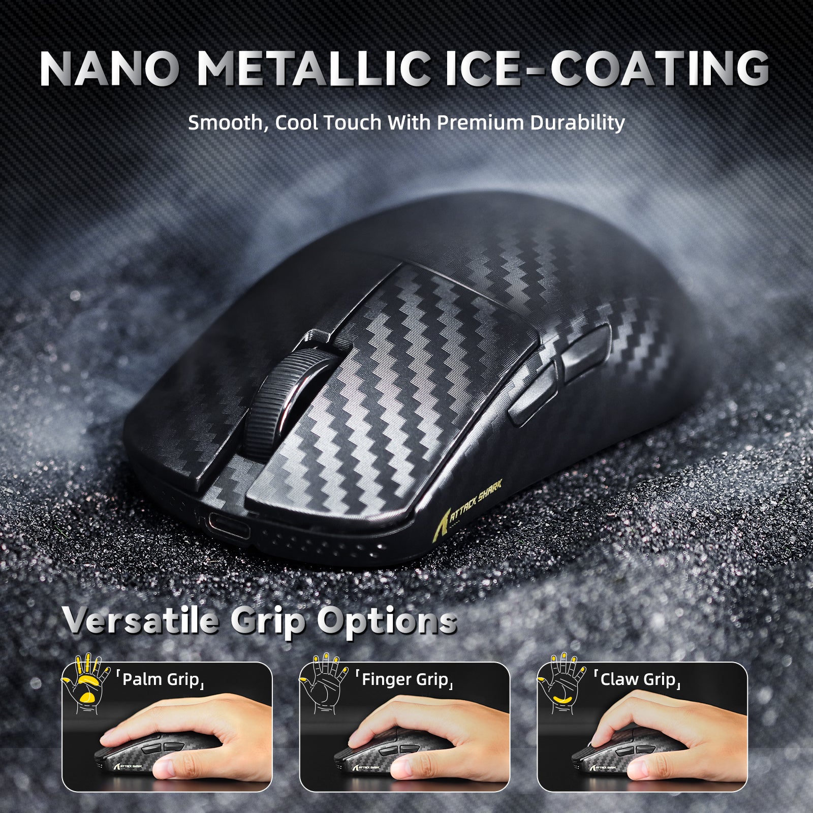 ATTACK SHARK R11 ULTRA Carbon Fiber Wireless 8K PAW3950MAX Gaming-Maus