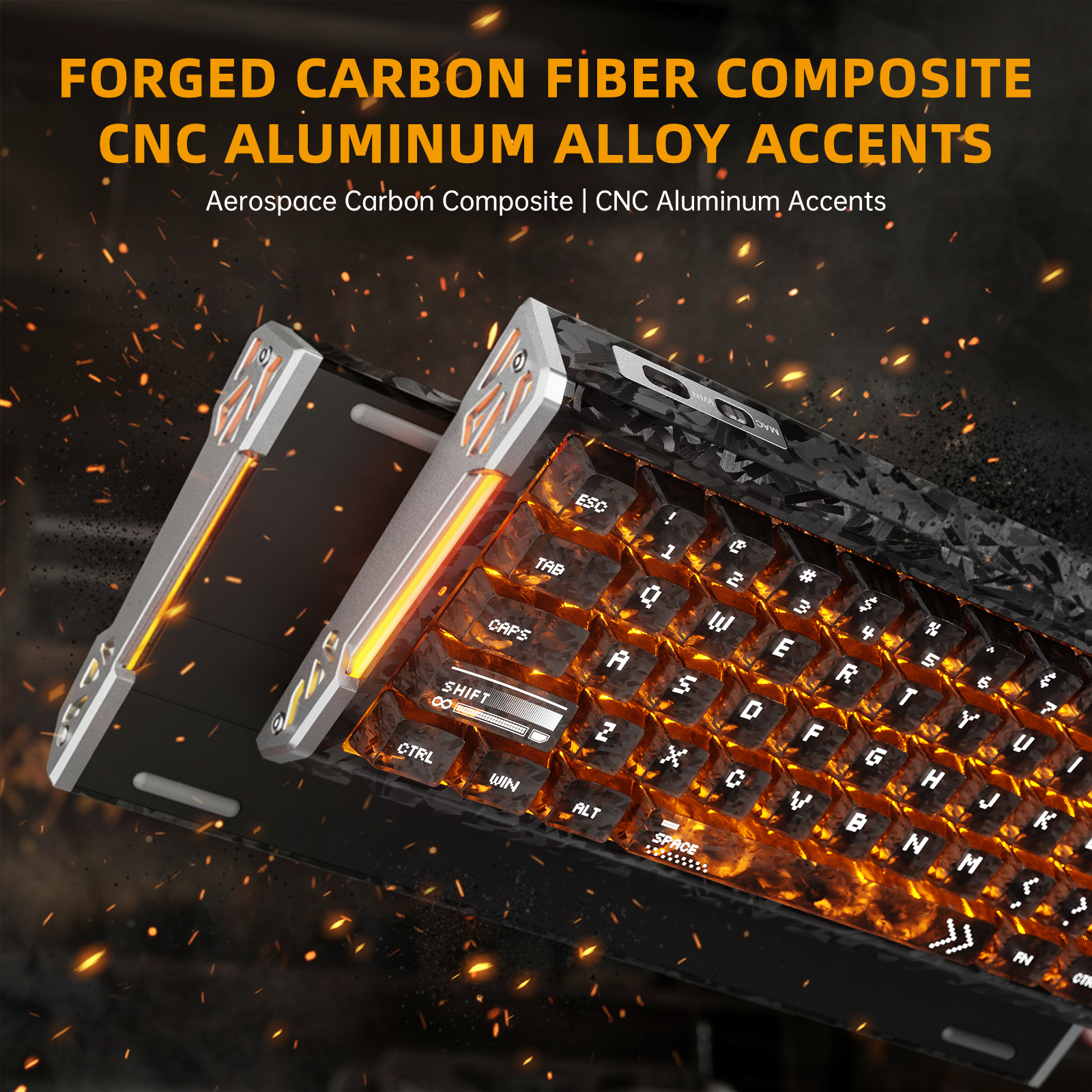 ATTACK SHARK R68 HE Kohlefaser Rapid Trigger Tastatur Magnetischer Schalter