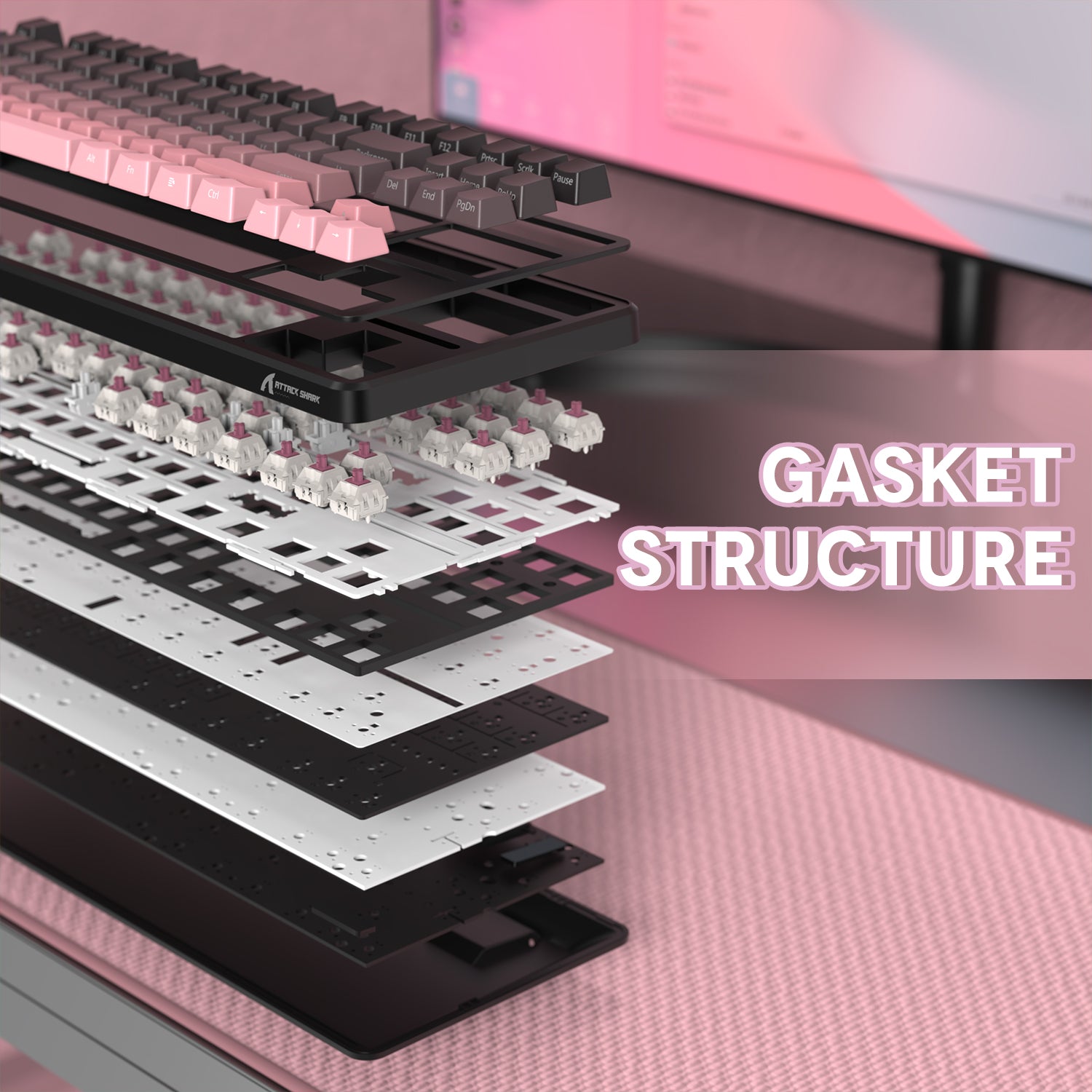 ATTACK SHARK X87 Tri-mode Gasket Mechanical Keyboard