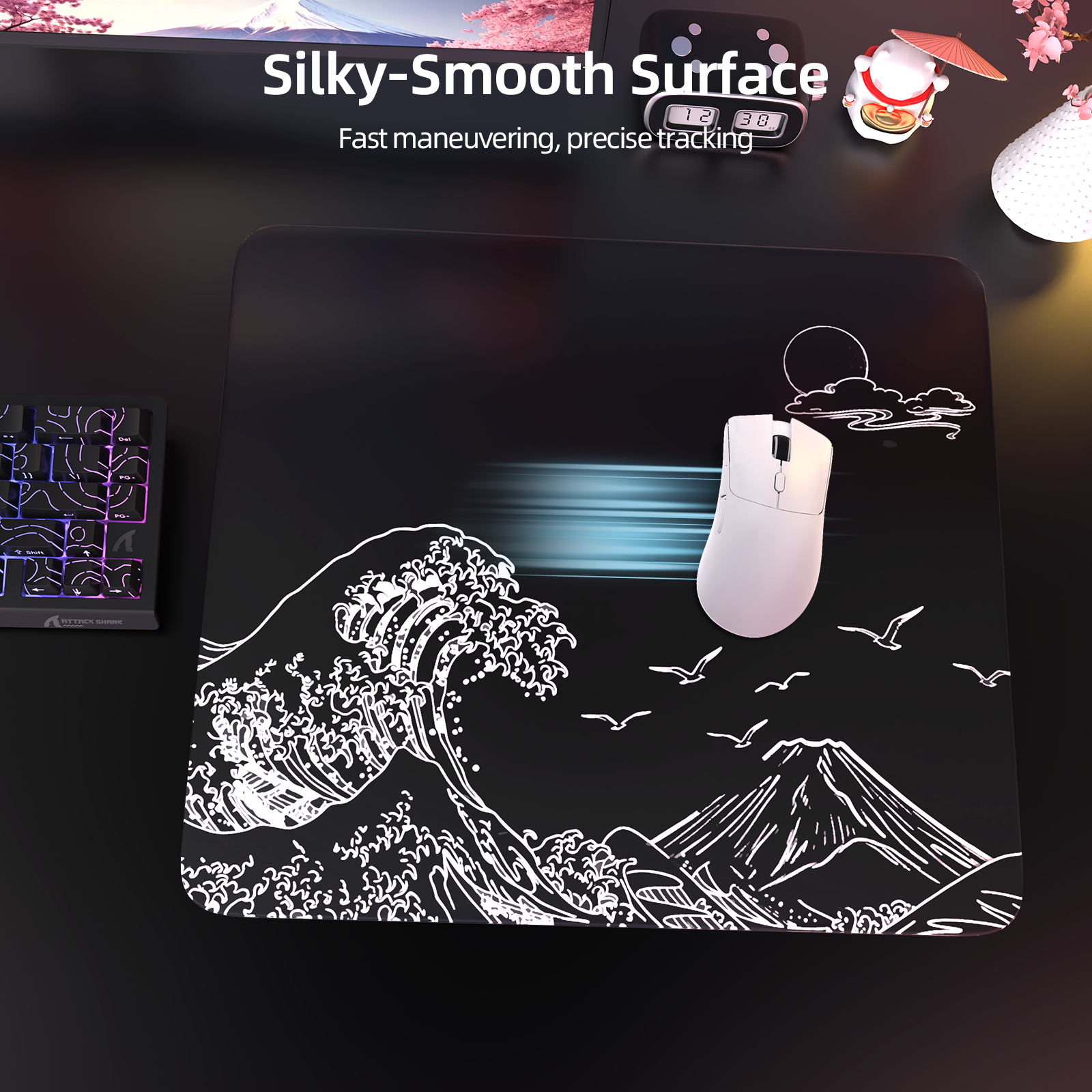 ATTACK SHARK CM05 Gehärtete Glas Gaming-Mausmatte