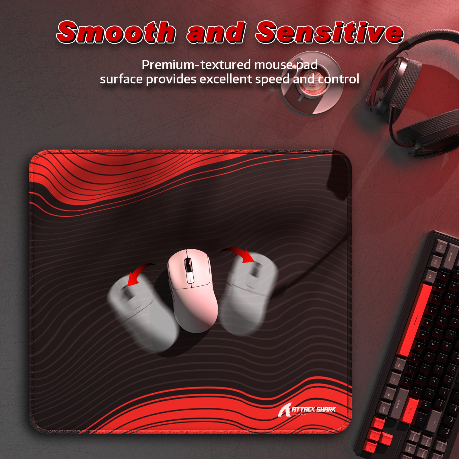 Tapis de souris de jeu eSport ATTACK SHARK CM02