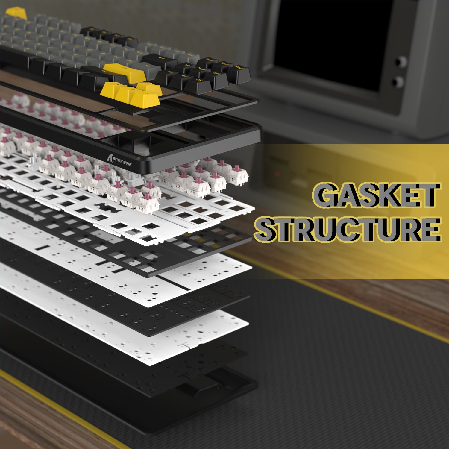 ATTACK SHARK X87 Tri-mode Gasket Mechanical Keyboard