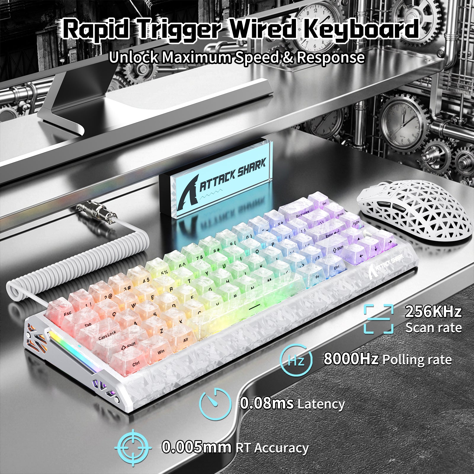ATTACK SHARK R68 HE & R5 ULTRA Kohlefaser Gaming-Bundle mit C01 ULTRA Spiralkabel