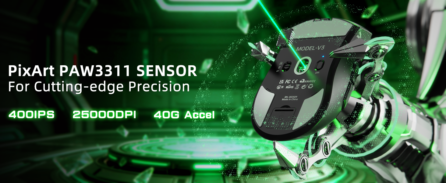 ATTACK SHARK V3 Ultra-Light Tri-Mode Gaming Mouse