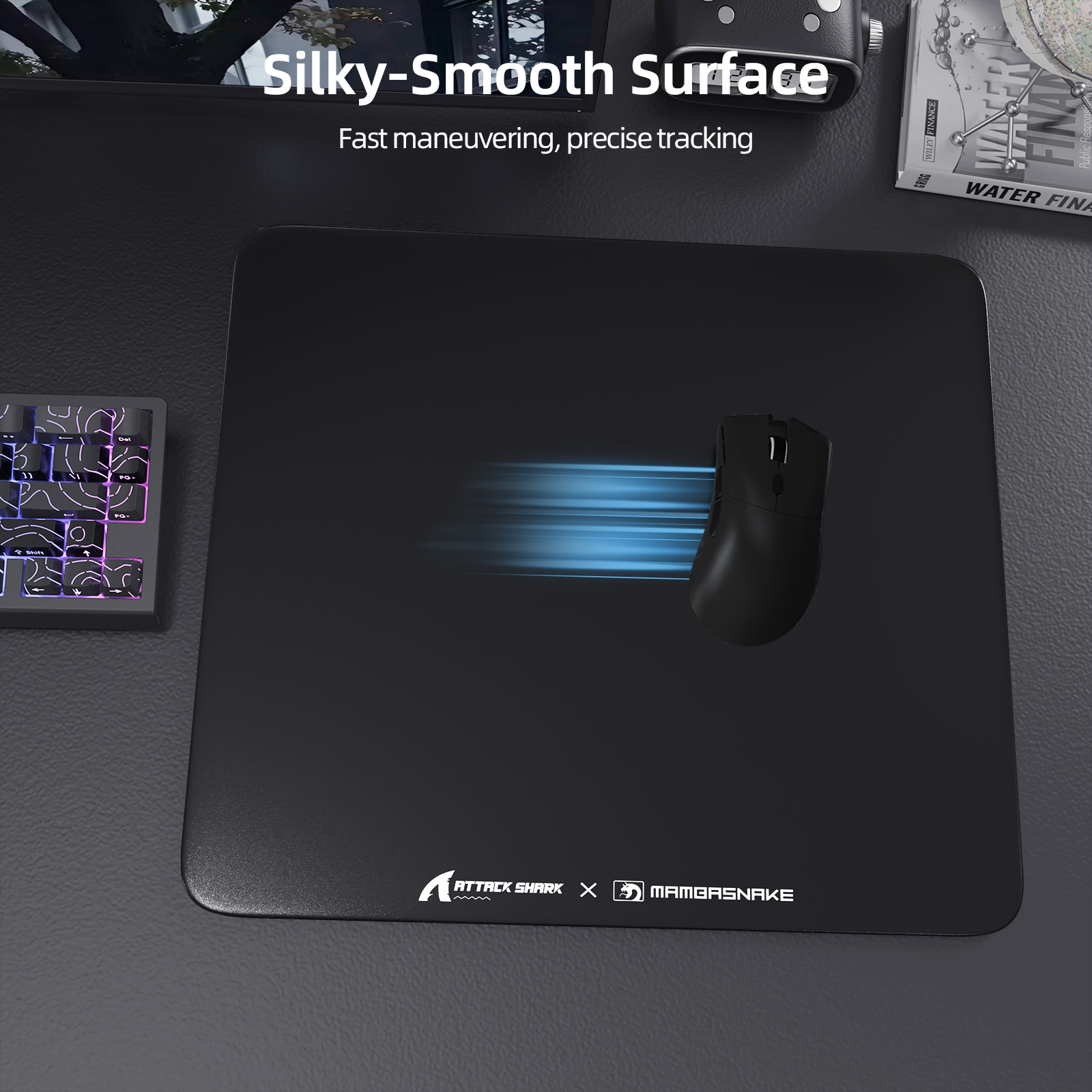 ATTACK SHARK CM05 Gehärtete Glas Gaming-Mausmatte