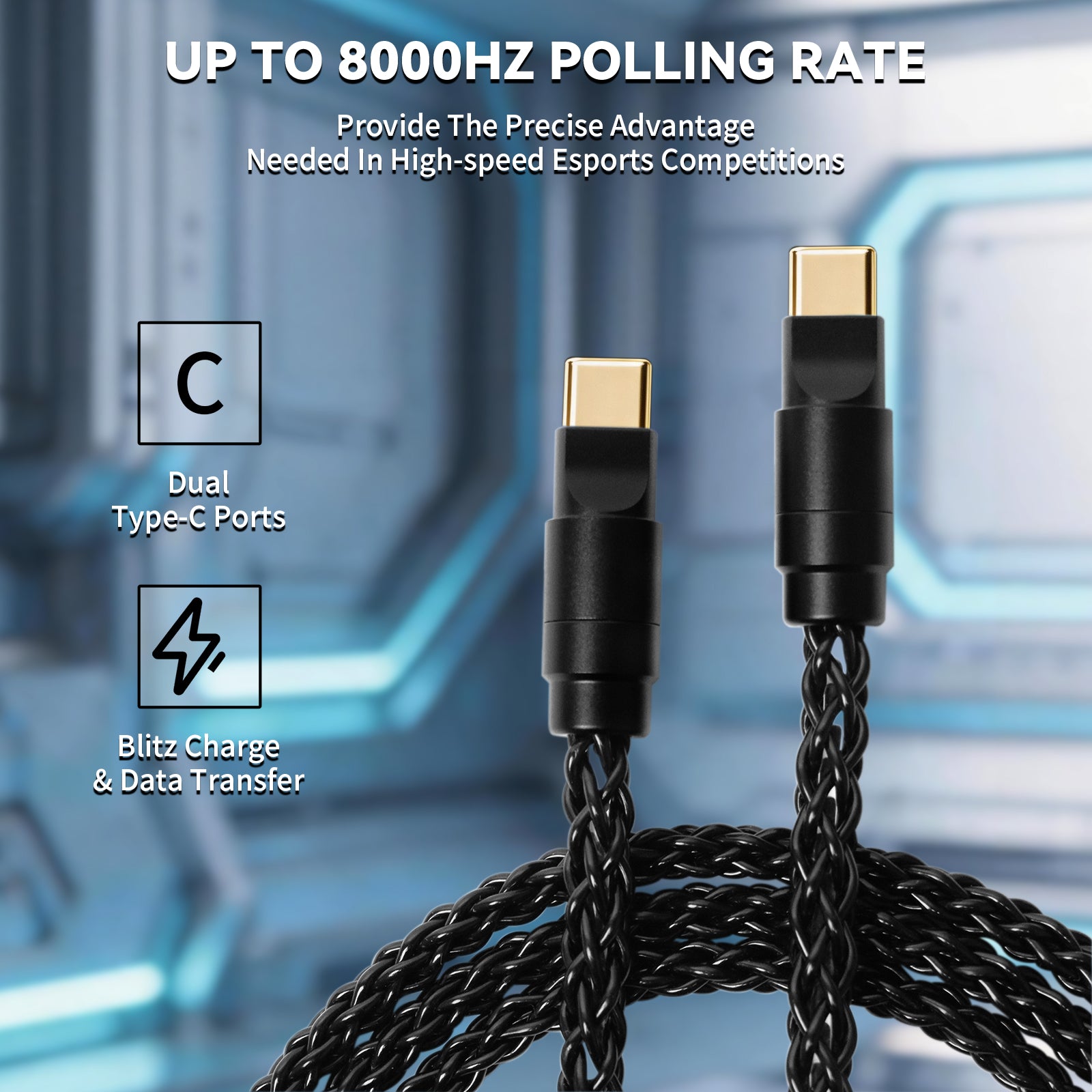 ATTACK SHARK C07 PRO 2-in-1 Type-C-Kabel für 8KHz Gaming-Tastatur/Maus