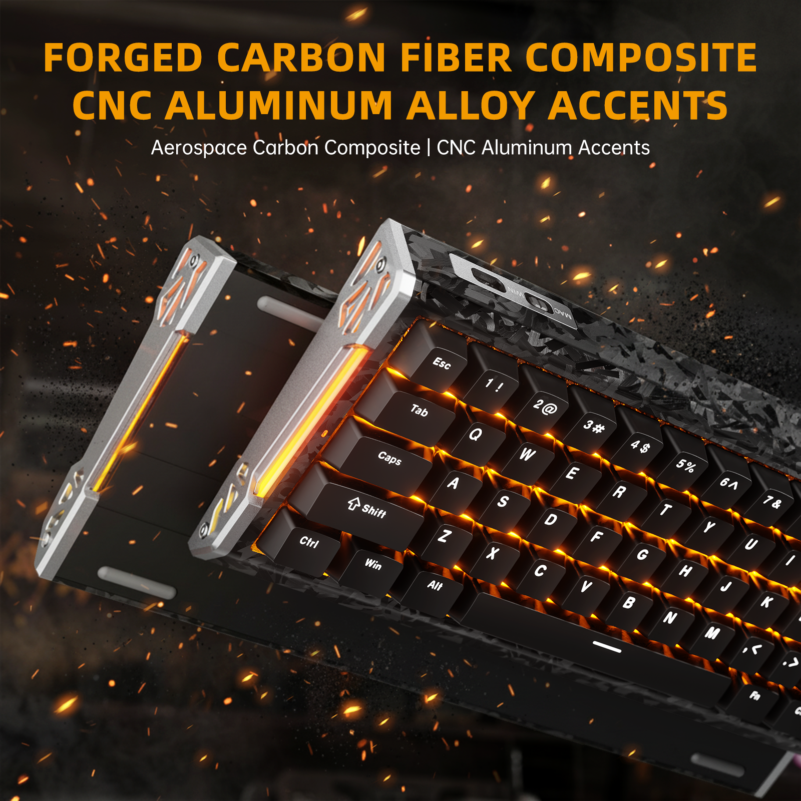 ATTACK SHARK R68 HE Kohlefaser Rapid Trigger Tastatur Magnetischer Schalter