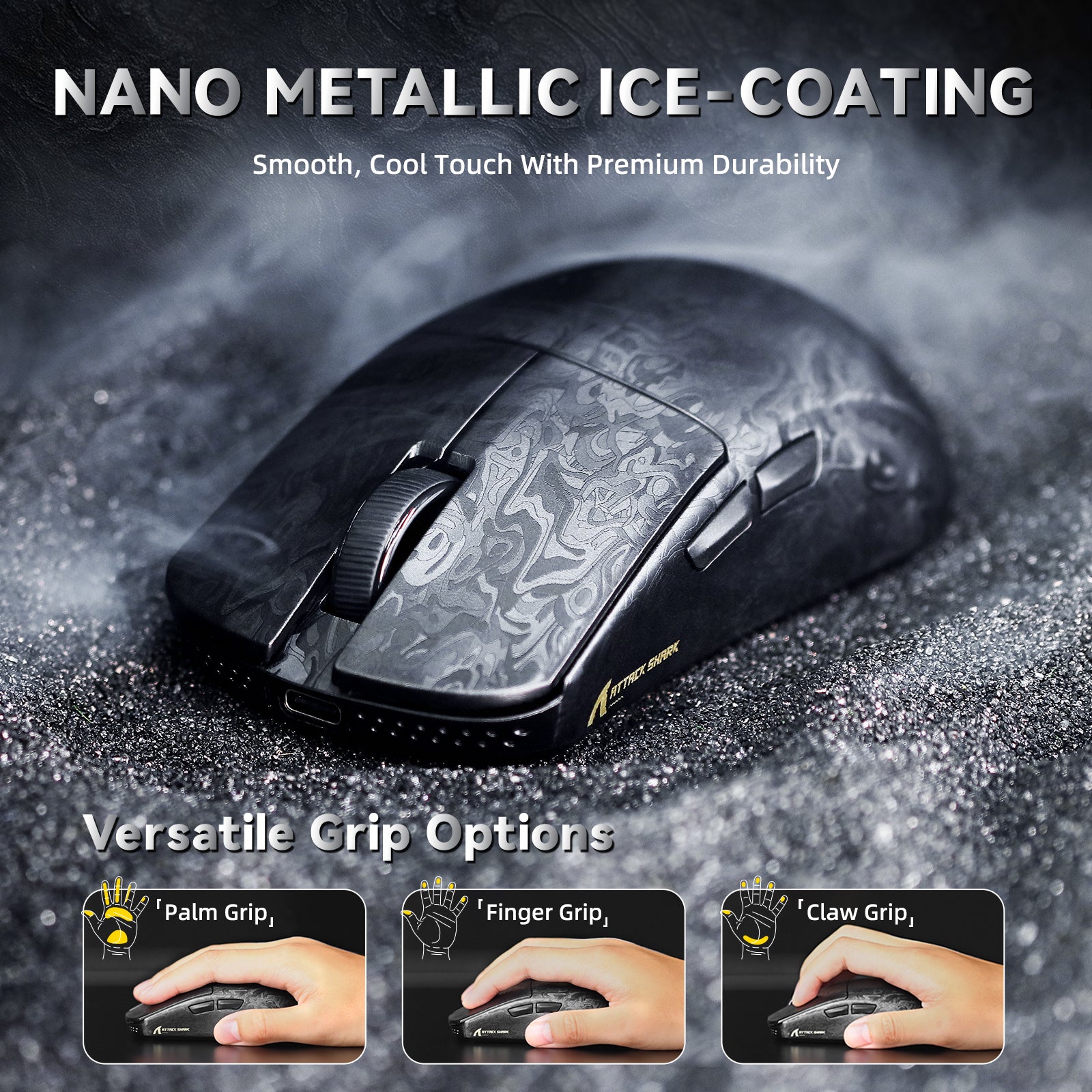 ATTACK SHARK R11 ULTRA Carbon Fiber Wireless 8K PAW3950MAX Gaming-Maus