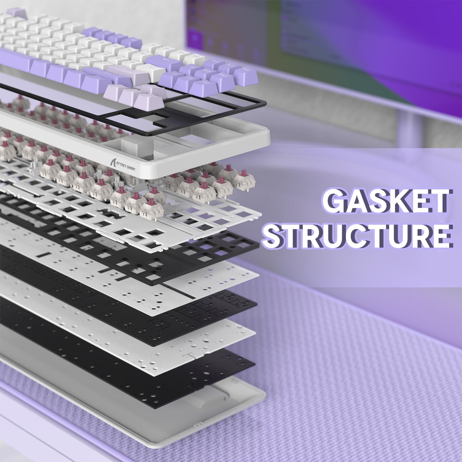 ATTACK SHARK X87 Tri-mode Gasket Mechanical Keyboard