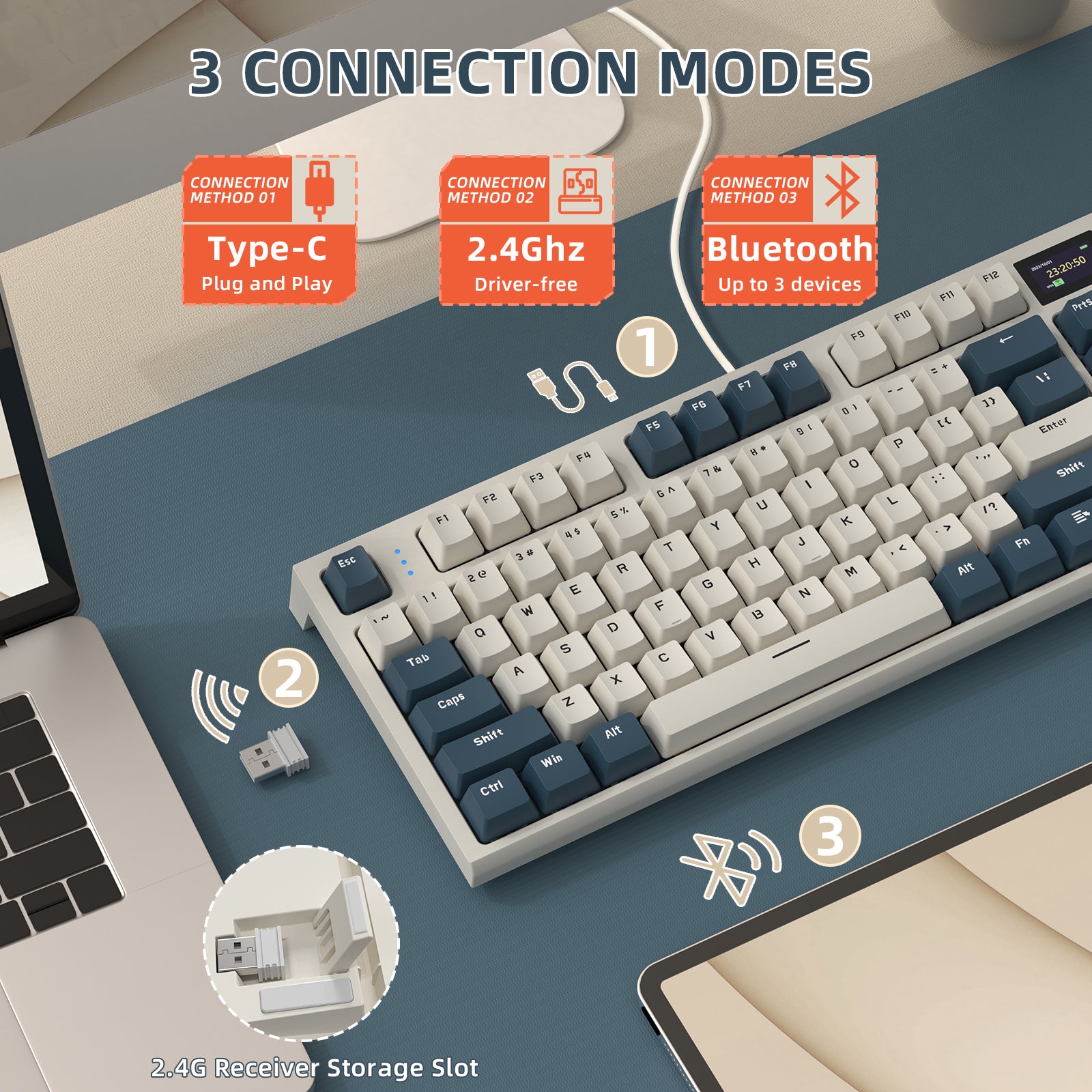 ATTACK SHARK K86 Kabellose mechanische Tastatur 