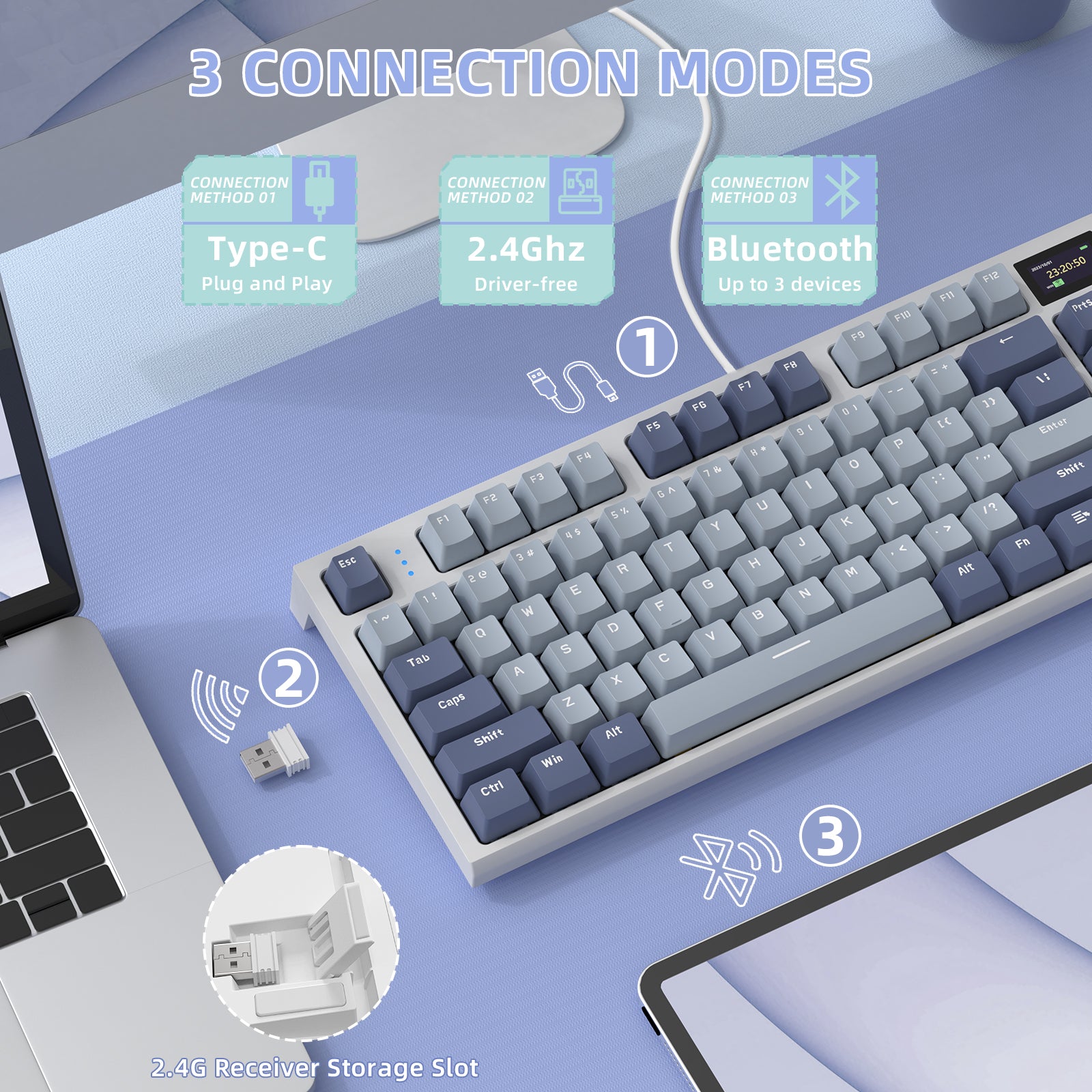 ATTACK SHARK K86 Kabellose mechanische Tastatur 