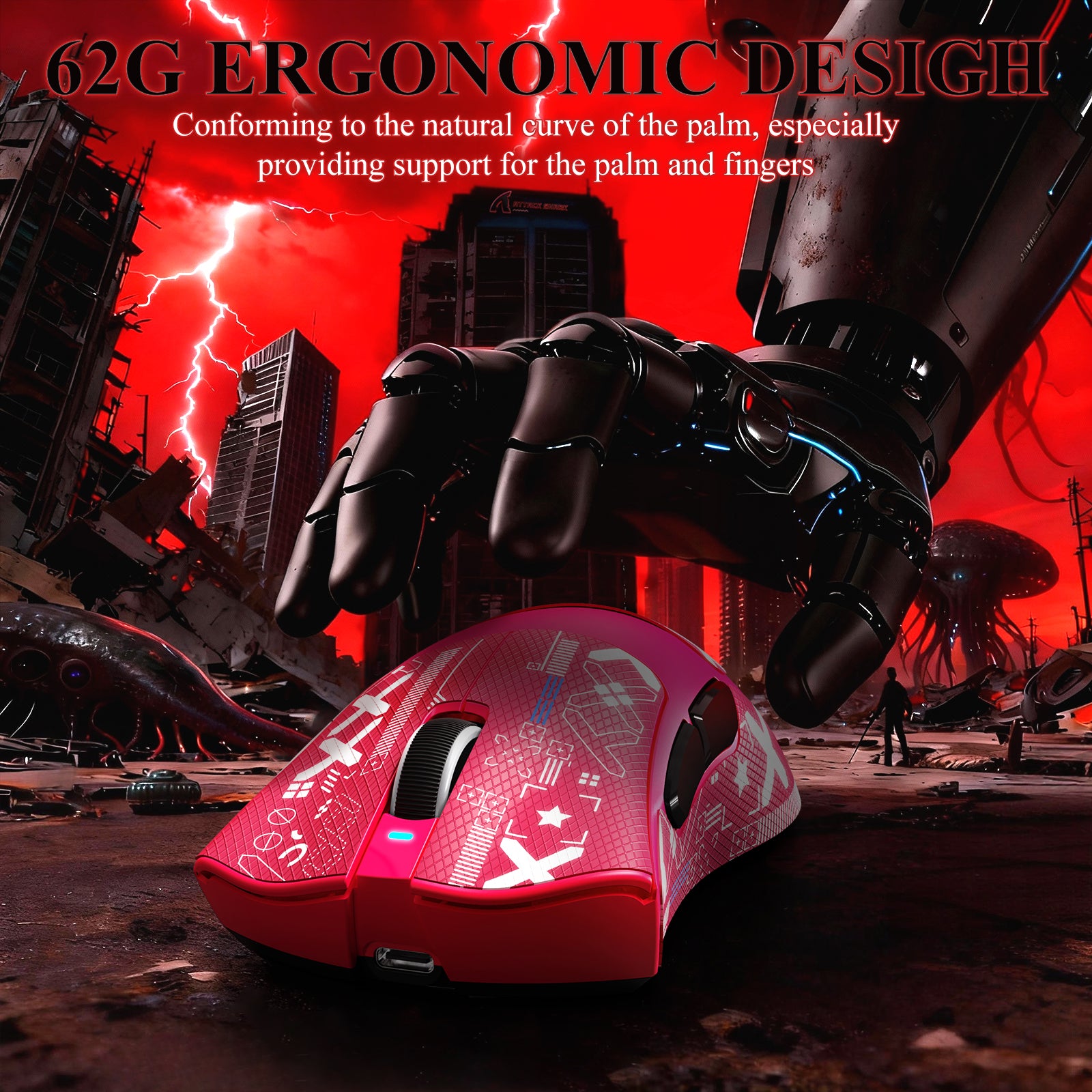 ATTACK SHARK V3PRO Ultraleichte Tri-Mode-Gaming-Maus mit Ladestation