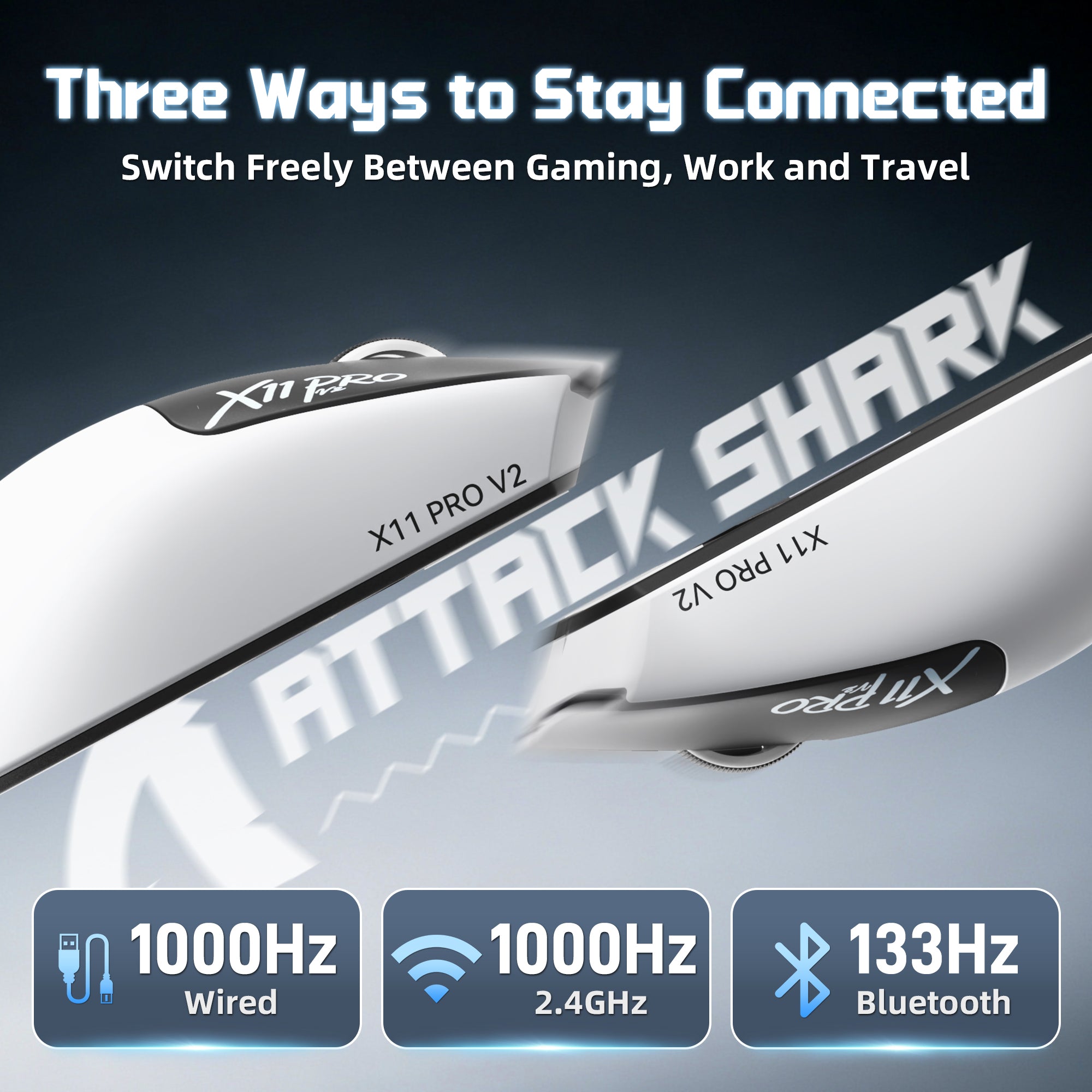 ATTACK SHARK X11 PRO V2 kabellose Gaming-Maus mit TFT-Display und Ladestation