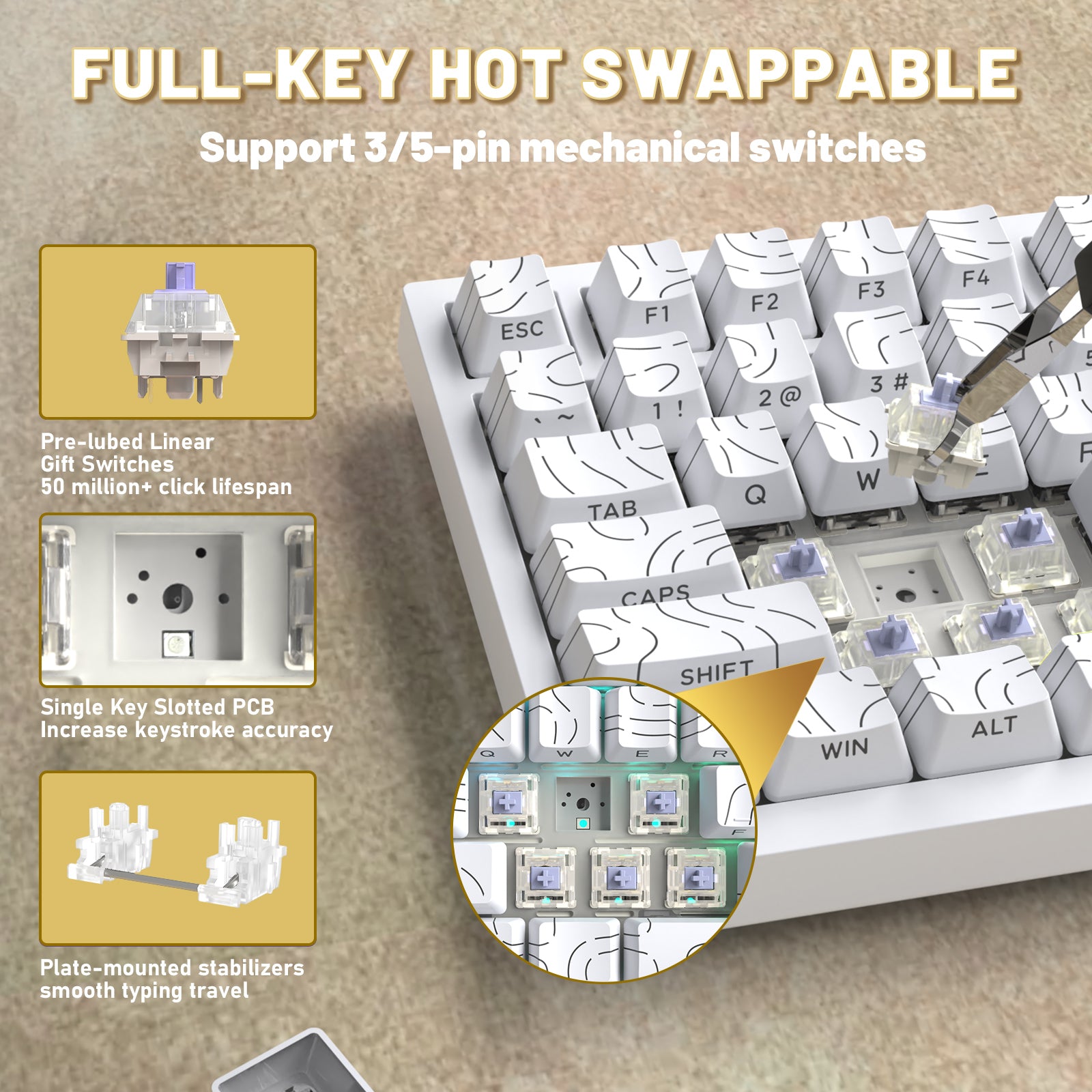 ATTACK SHARK X820ULTRA Mechanische Tastatur mit C01ULTRA Spiralkabel