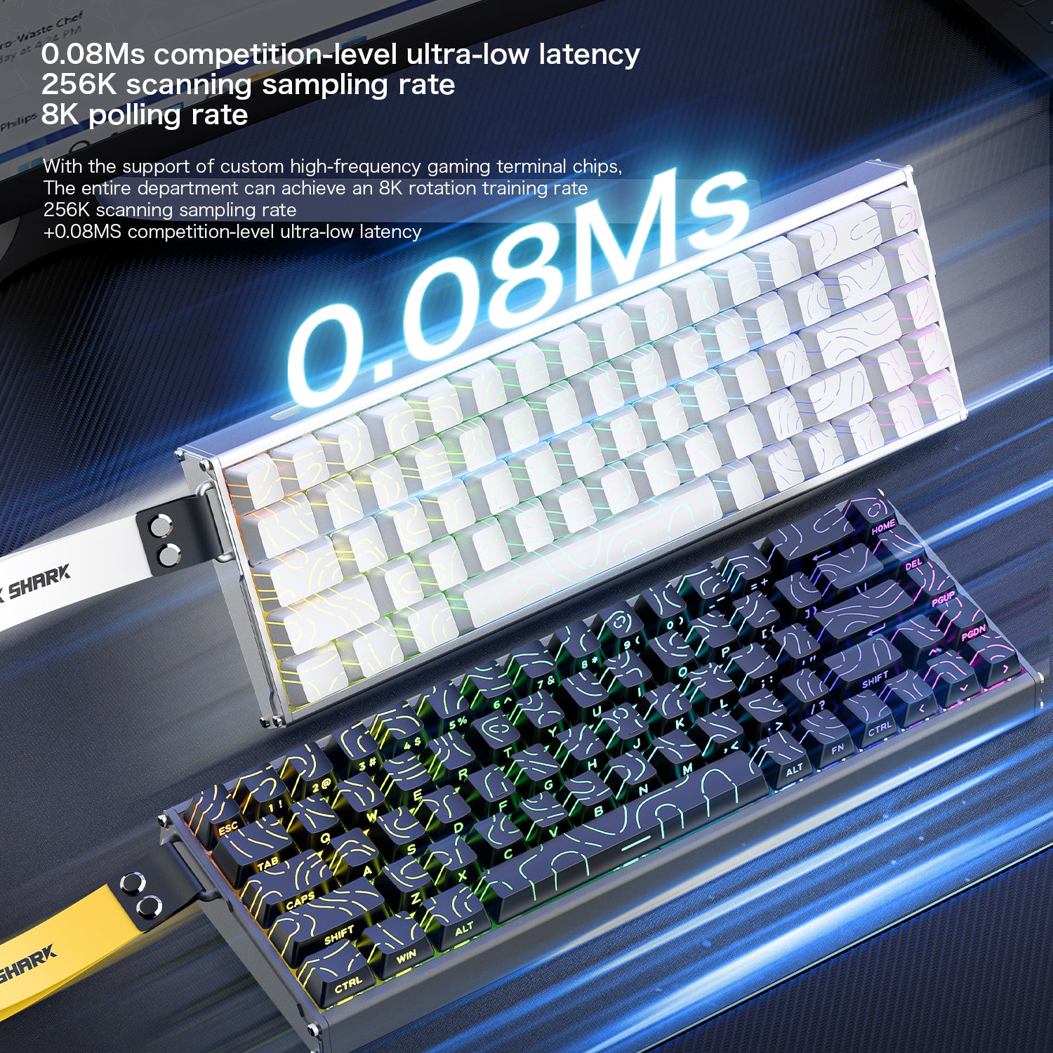 ATTACK SHARK X68MAX HE Rapid Trigger CNC Aluminum Keyboard Magnetic Switch with C01Ultra RGB Coiled Cable