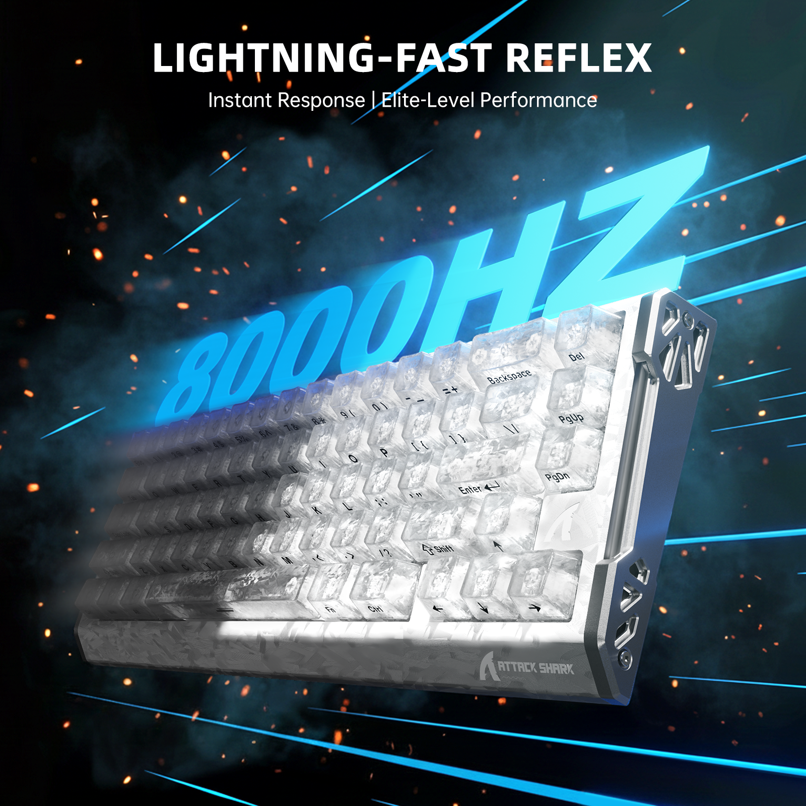 ATTACK SHARK R68 HE Kohlefaser Rapid Trigger Tastatur Magnetischer Schalter