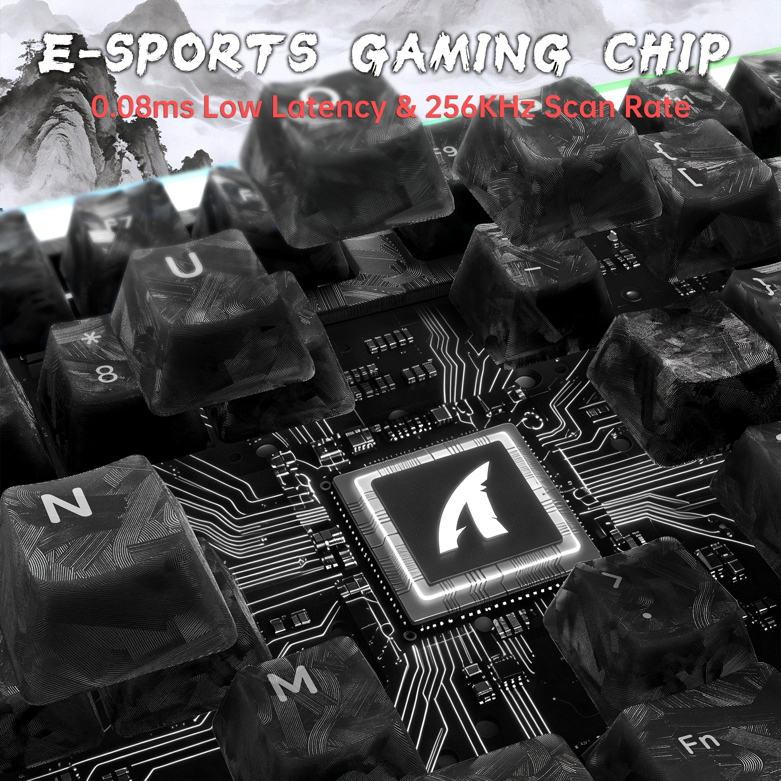 ATTACK SHARK R98 HE Carbonfaser-Kabelgebundene Tastatur mit schnellem Auslöser, magnetischem Schalter und C01 Ultra RGB Spiralkabel