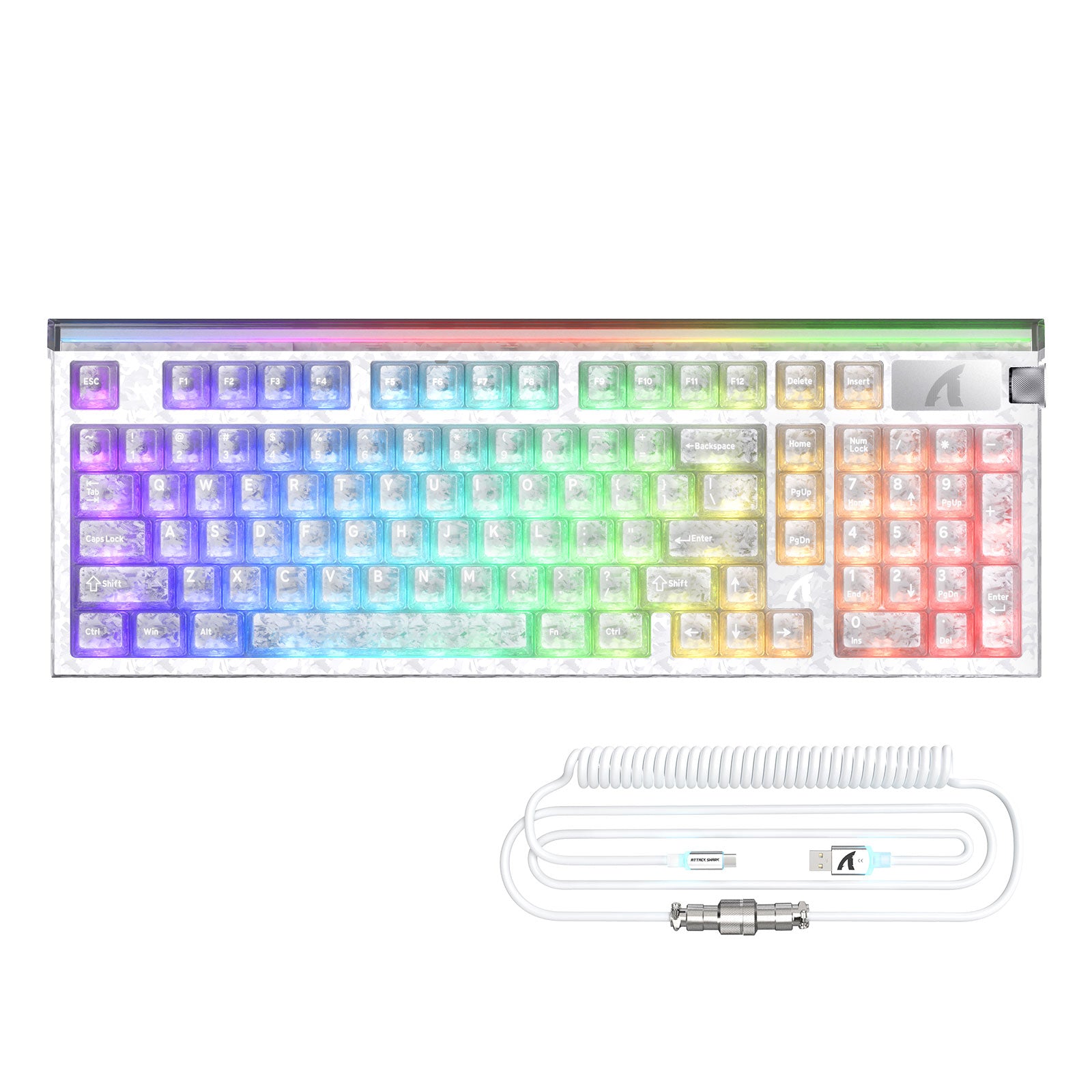 ATTACK SHARK R98 HE Carbonfaser-Kabelgebundene Tastatur mit schnellem Auslöser, magnetischem Schalter und C01 Ultra RGB Spiralkabel
